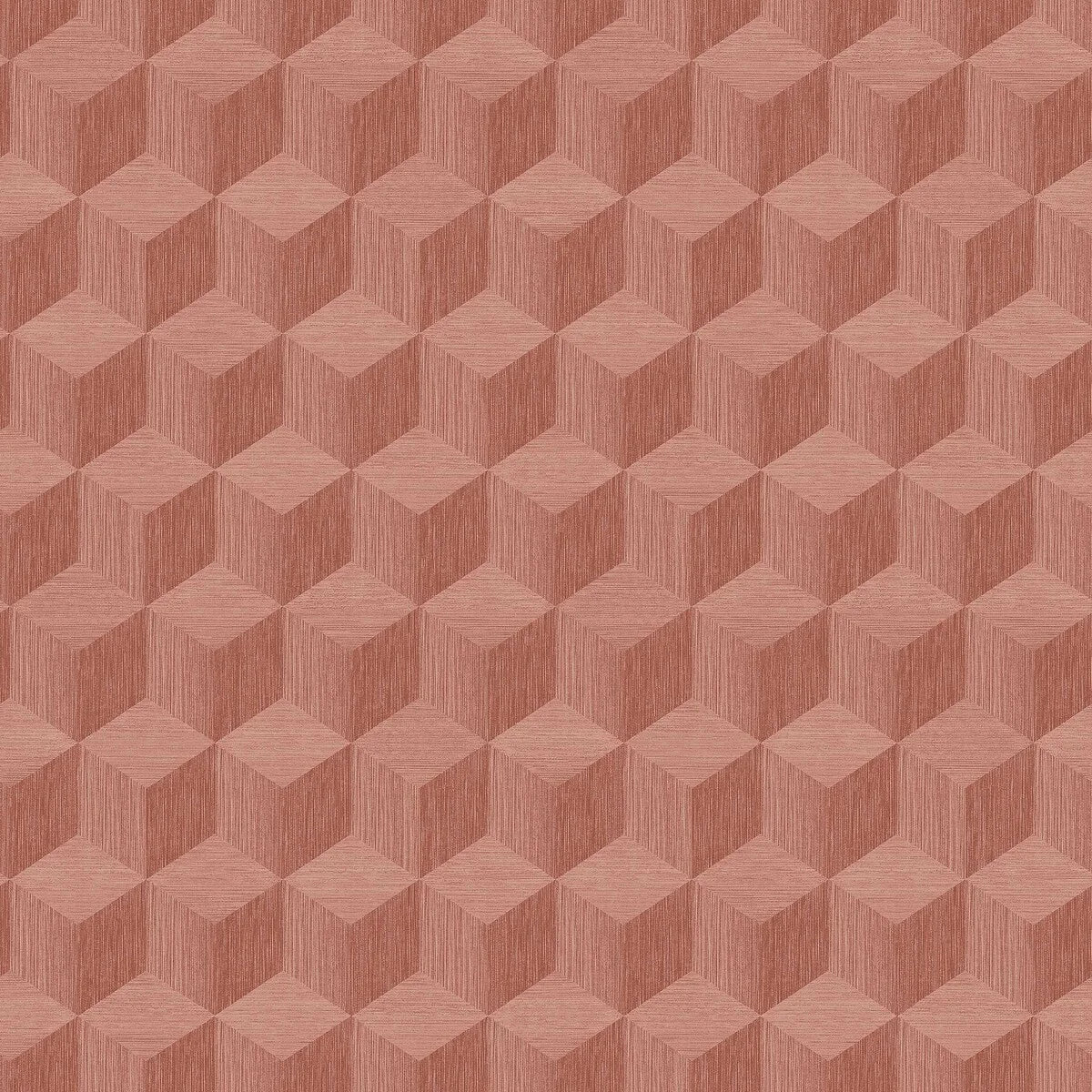 Tapeta flizelinowa papierowa z geometrycznym wzorem CUBE terakota