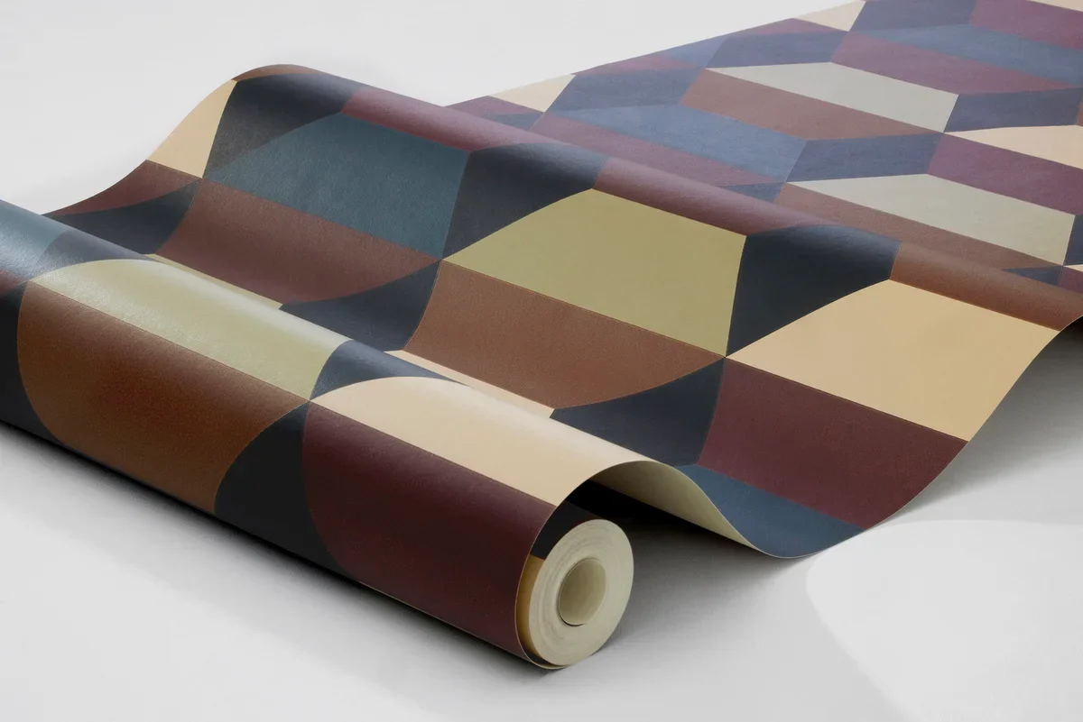 Tapeta flizelinowa papierowa z geometrycznym wzorem PRISMA ciemny wielokolorowy - Image 3