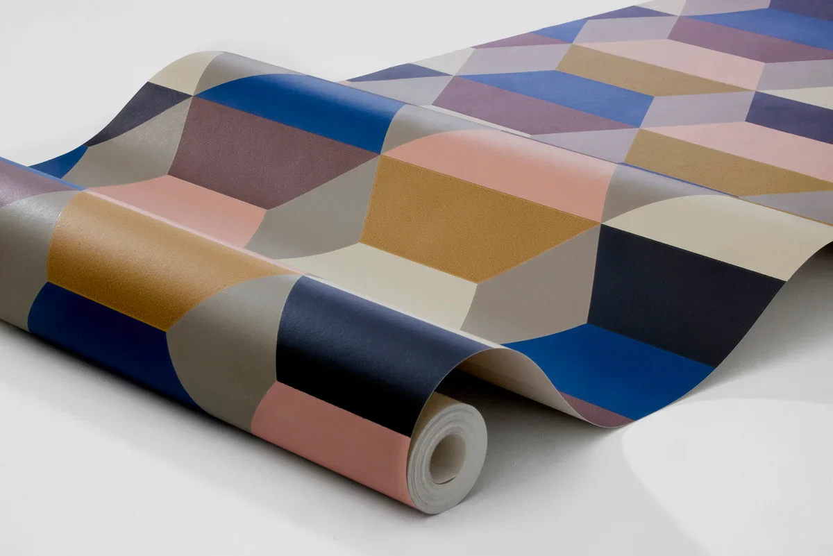 Tapeta flizelinowa papierowa z geometrycznym wzorem PRISMA jasny wielokolorowy - Image 4
