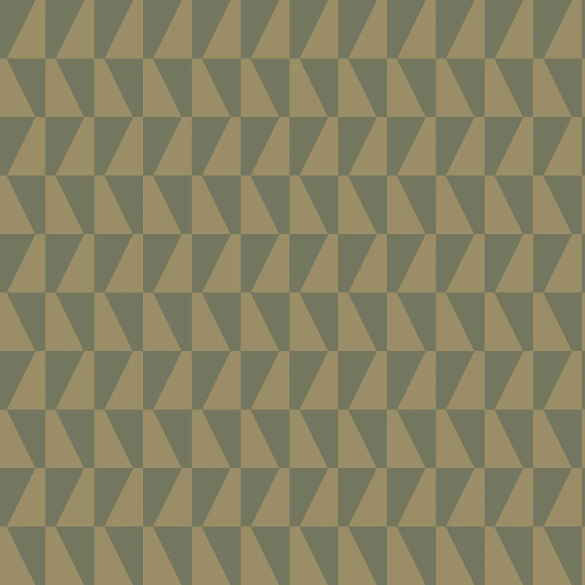 Tapeta flizelinowa papierowa z geometrycznym wzorem TRAPEZ zielony ze złotym