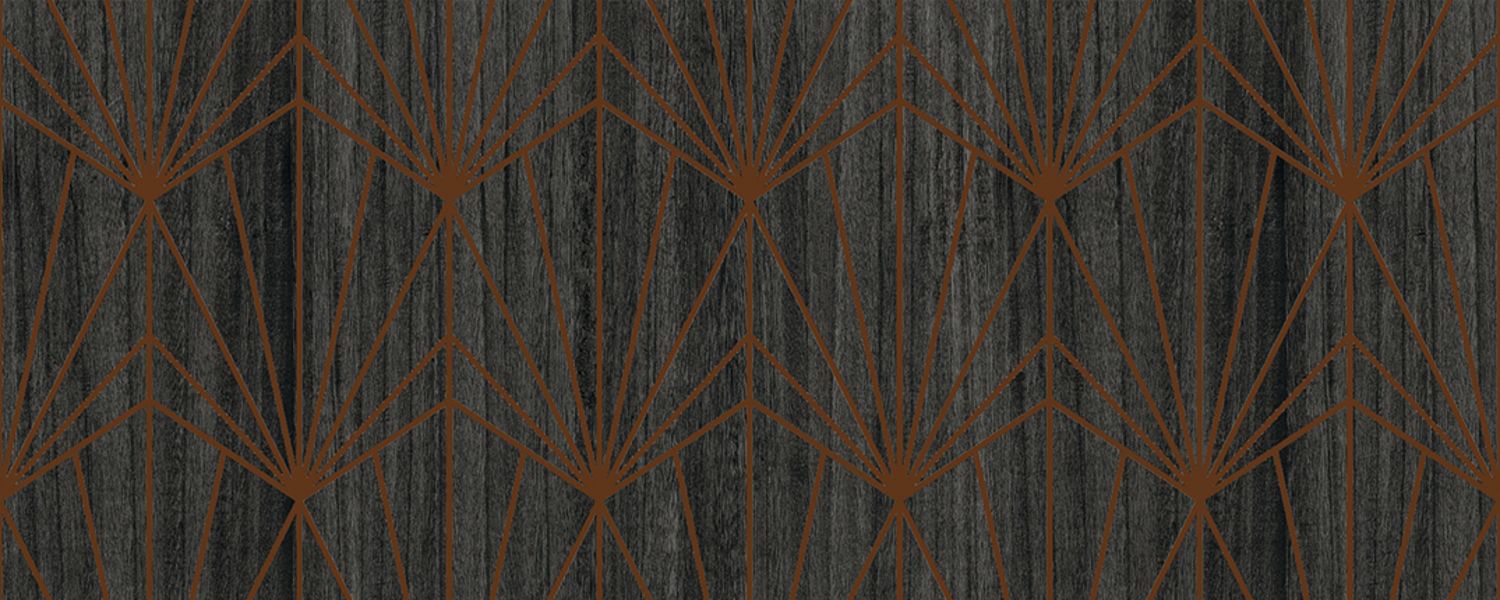 Tapeta fornirowana ze wzorem geometrycznym art deco MYTHIQUE - CARBONE BRONZE ciemnobrązowy - Image 3