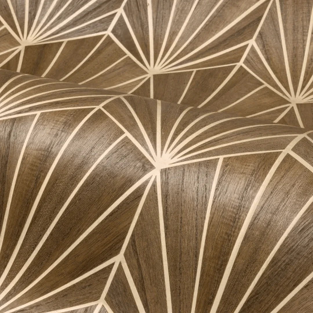 Tapeta fornirowana ze wzorem geometrycznym art deco MYTHIQUE - CHÊNE FONCÉ brązowy dąb - Image 3