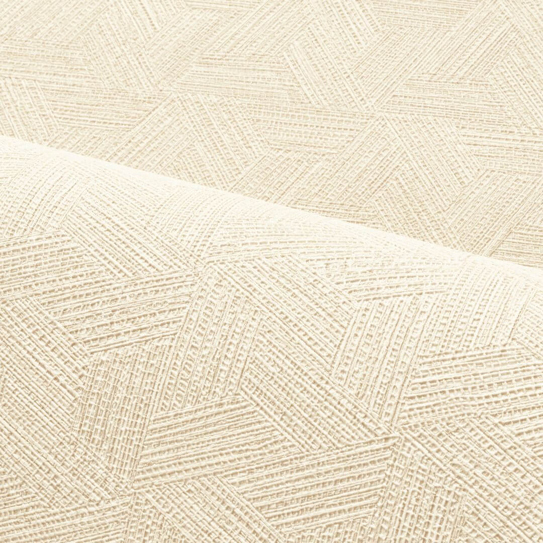 Tapeta strukturalna geometryczna inspirowana liśćmi bananowca LINDU - IVOIRE kość słoniowa