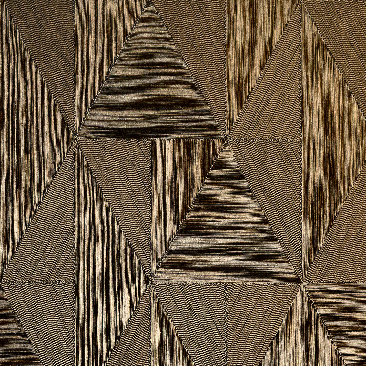 Tapeta metaliczna z geometrycznym wzorem PARANGON - NOIR/DORE ciemnobrązowy ze złotym