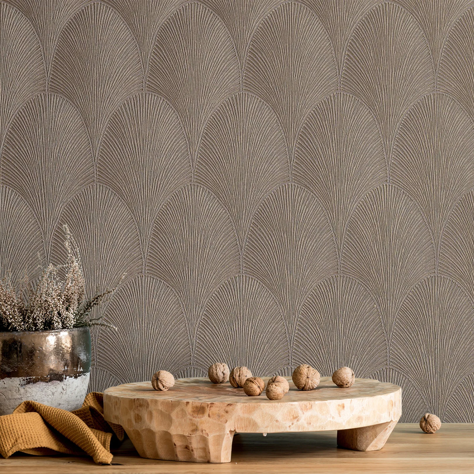 Tapeta metaliczna z abstrakcyjnym wzorem TOURMALINE - TAUPE taupe - Image 2