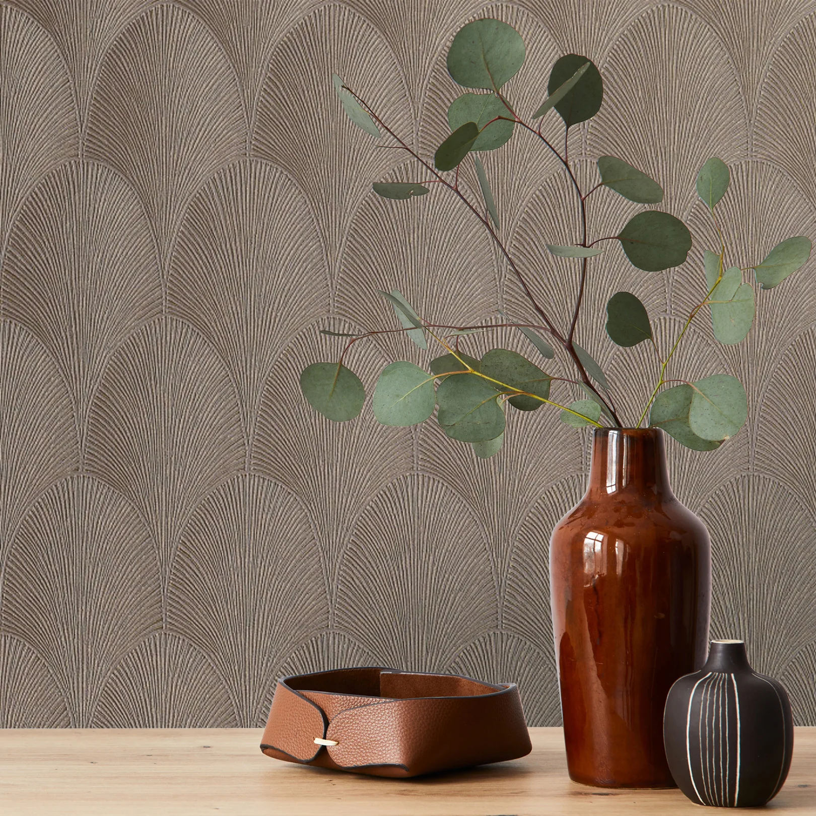 Tapeta metaliczna z abstrakcyjnym wzorem TOURMALINE - TAUPE taupe - Image 3