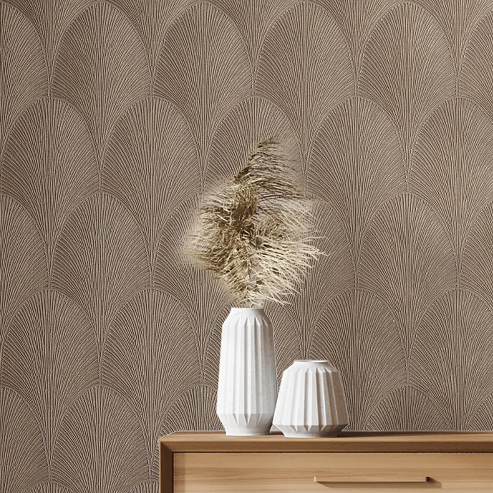 Tapeta metaliczna z abstrakcyjnym wzorem TOURMALINE - TAUPE taupe - Image 4