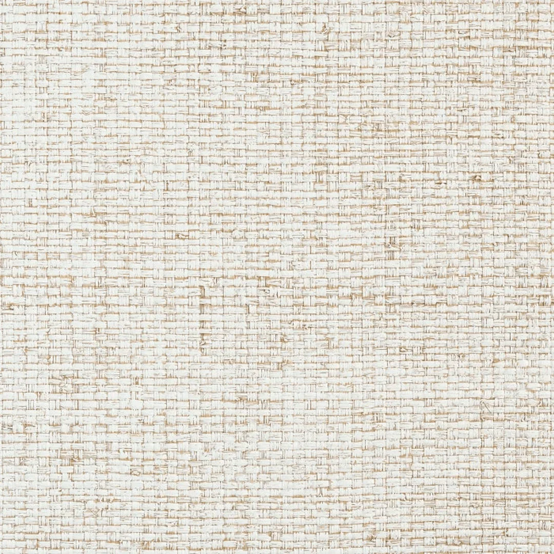 Tapeta strukturalna naturalna w plecionkę KAMORO - BLANC biały z beżowym