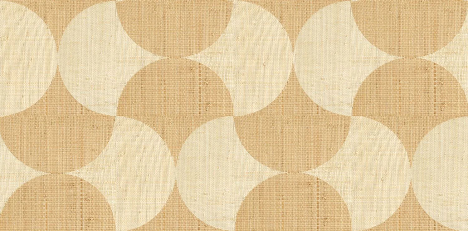 Tapeta naturalna z geometrycznym wzorem z rafii SUMBA - NATUREL brązowy z beżowym - Image 4