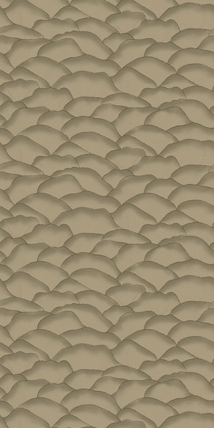 Tapeta strukturalna imitująca tkaninę z abstrakcyjnym wzorem fal ONDULA khaki - Image 5