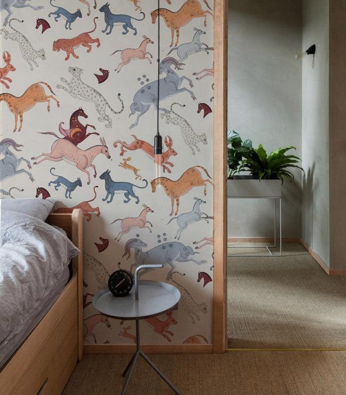 Tapeta flizelinowa z motywem zwierzęcym ORIENTAL ANIMALS beżowy - Image 3