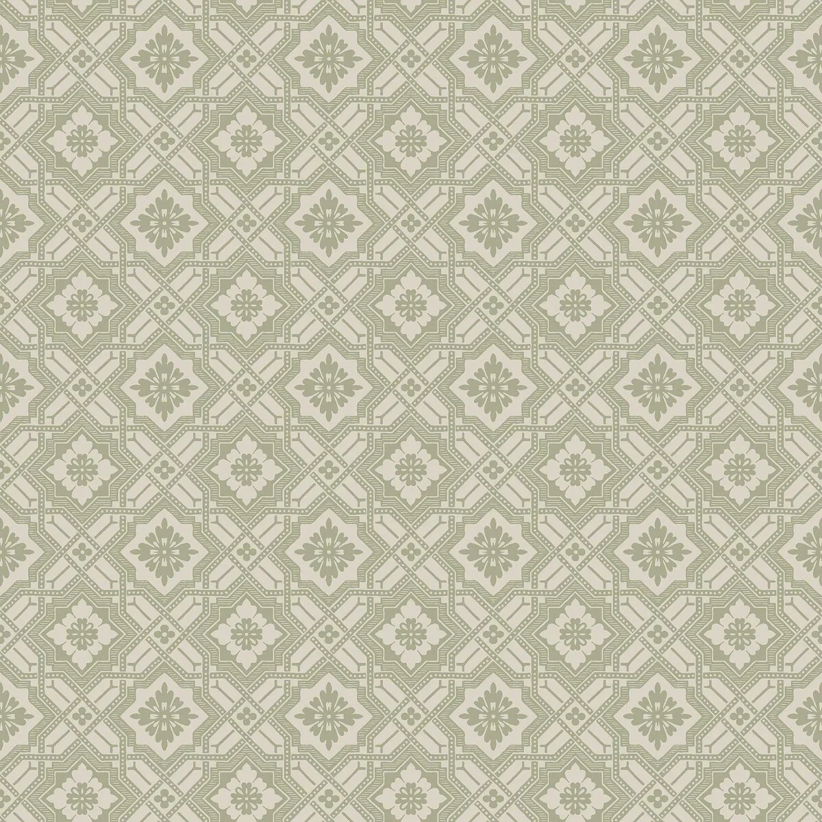 Tapeta flizelinowa papierowa z geometrycznym wzorem FRIEDRICH zielony z białym