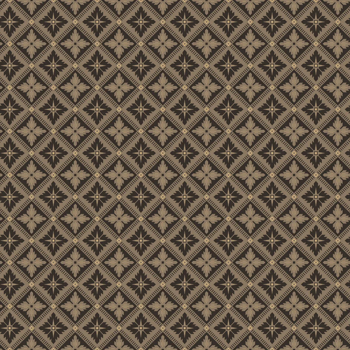 Tapeta flizelinowa papierowa z geometrycznym wzorem LOKA brązowy z czarnym