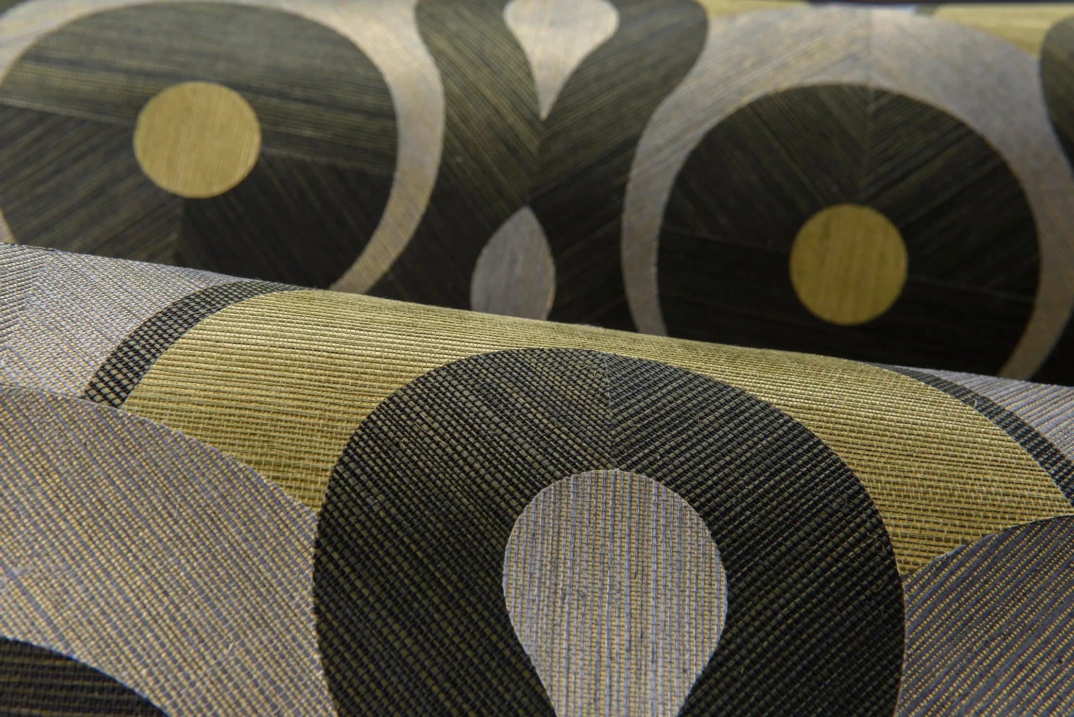 Tapeta naturalna strukturalna z geometrycznym wzorem QUEEN COBRA czarny z żółtym - Image 4