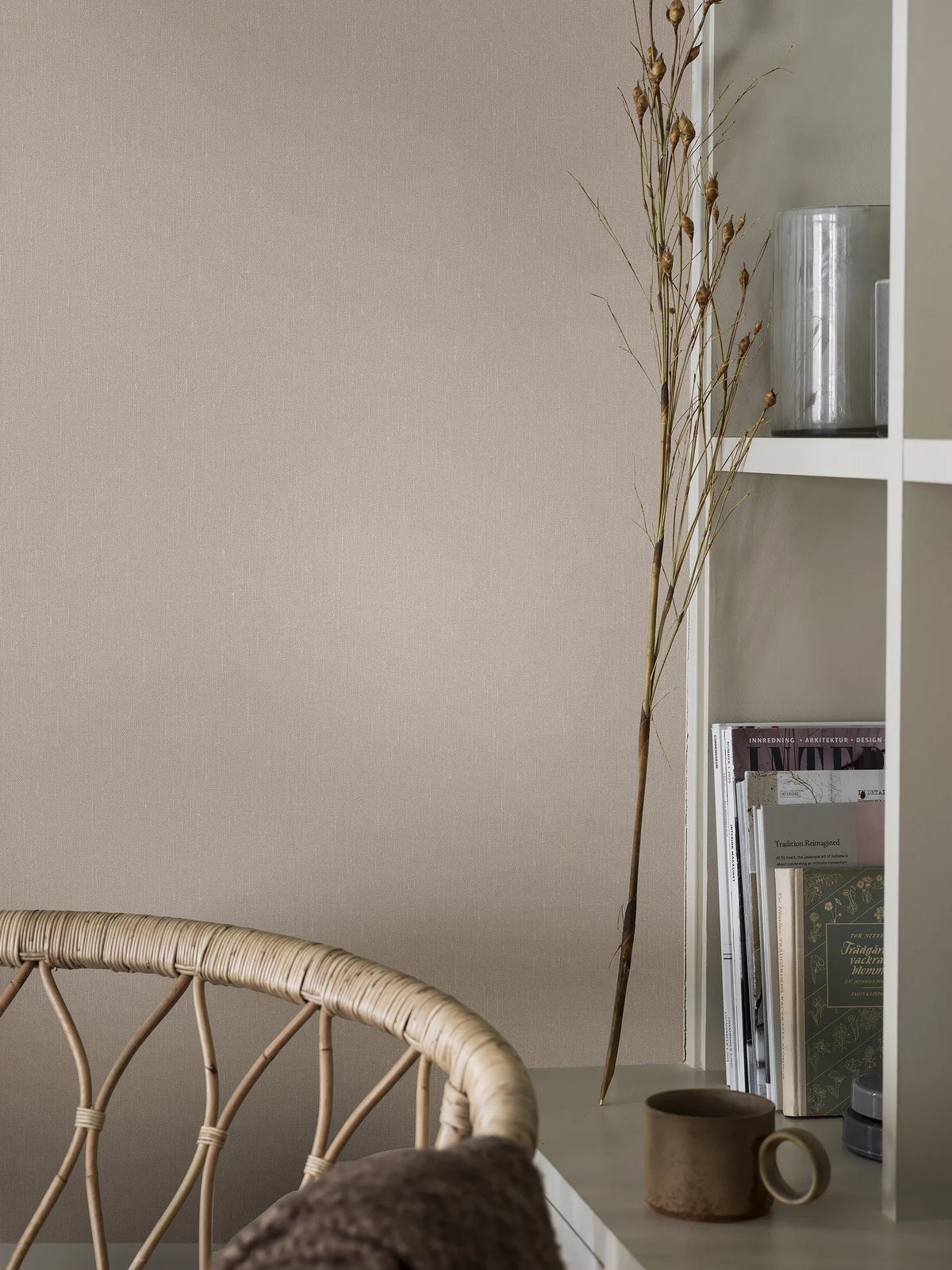 Tapeta strukturalna imitująca len LINEN - SOFT BLUSH jasny różowy - Image 3
