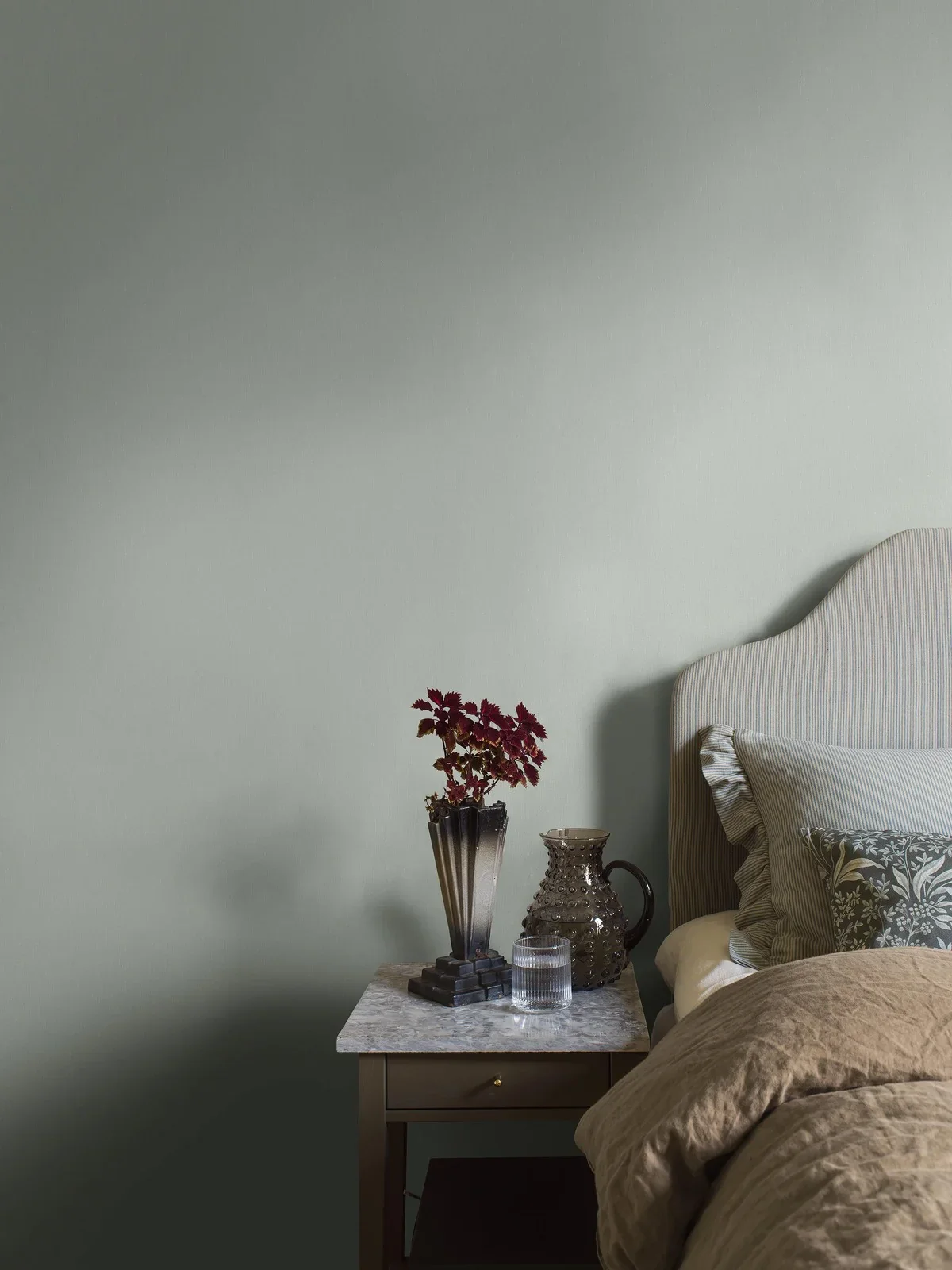 Tapeta strukturalna imitująca len LINEN - SOFT JADE szaro-zielony - Image 2