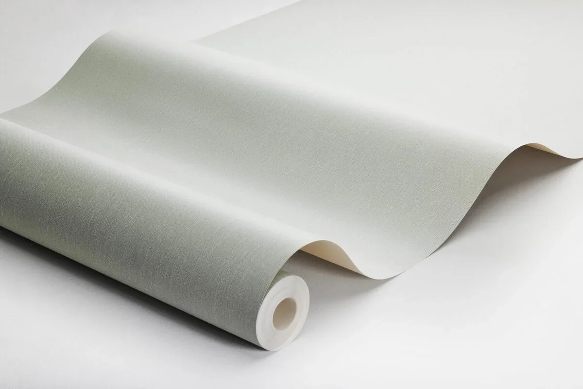 Tapeta strukturalna imitująca len LINEN - SOFT JADE szaro-zielony - Image 4