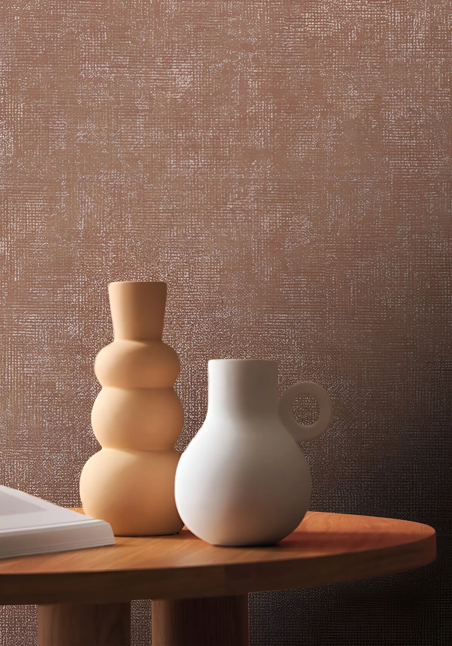 Tapeta strukturalna imitująca len TENERE - TERRACOTTA terakota - Image 2