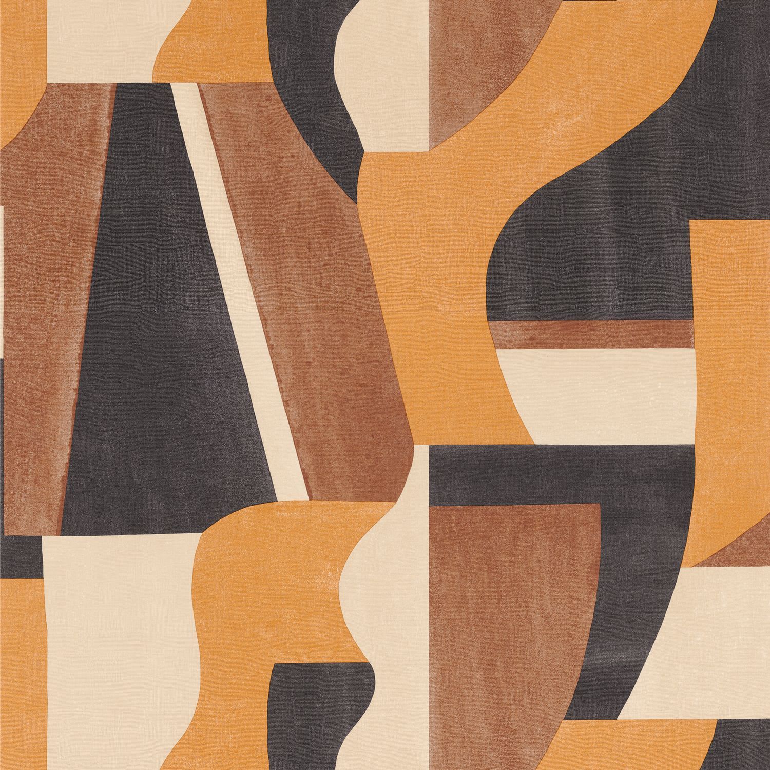 Tapeta strukturalna z motywem geometrycznym GINO - COGNAC koniakowy
