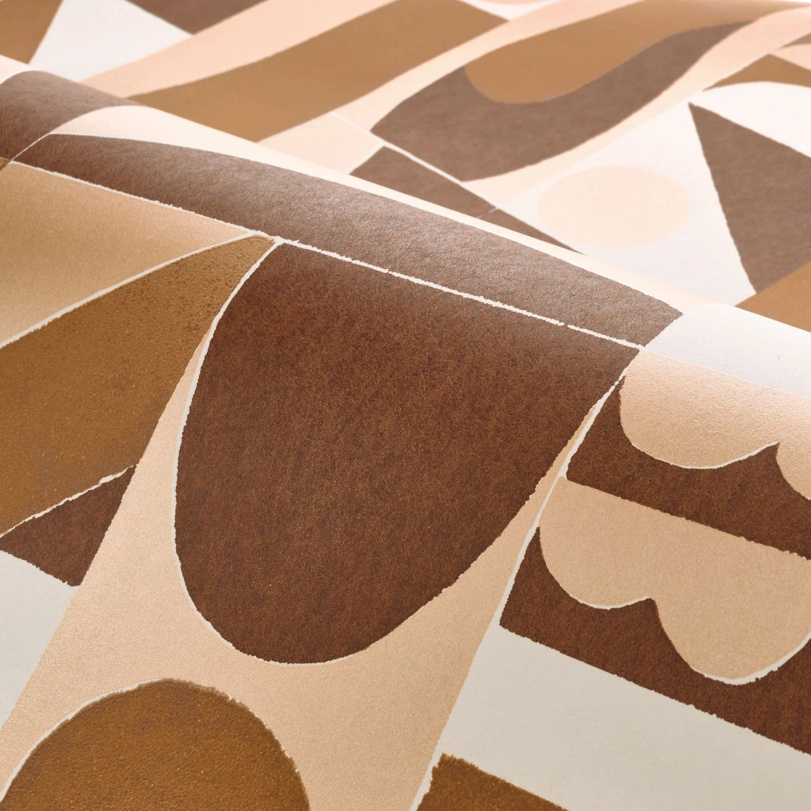 Tapeta strukturalna z geometrycznym wzorem GOURNA - TERRACOTTA/CUIVRE terakota z brązem - Image 4