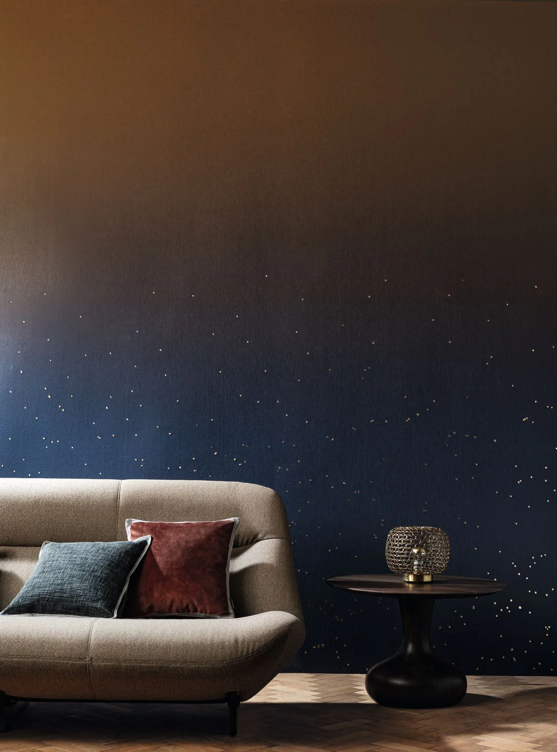 Mural tekstylny gradient z motywem nieba ASTRAL SOLAIRE niebieski z szarym - Image 4