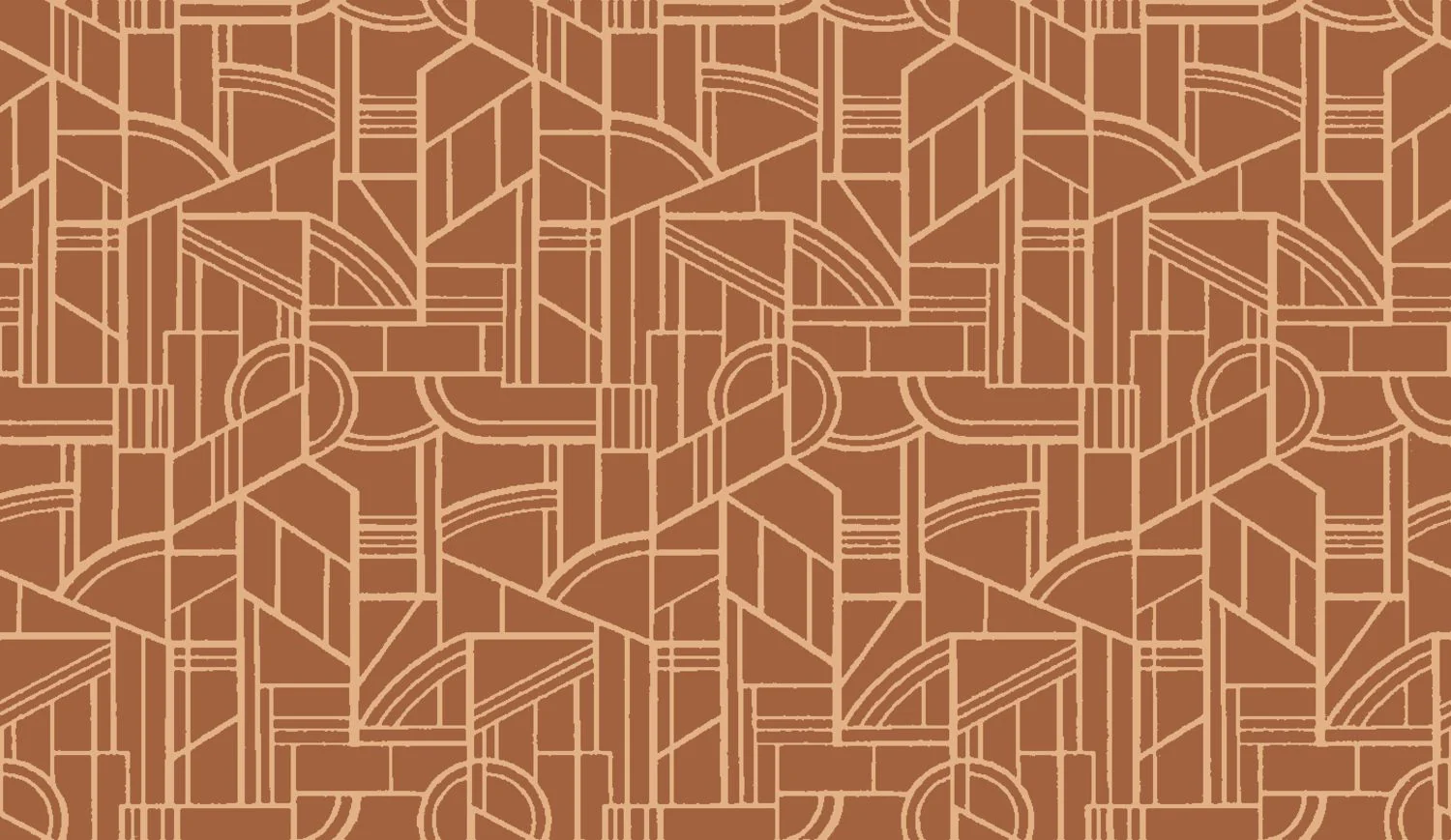 Tapeta tekstylna metaliczna z motywem geometrycznym art deco REIMS - TERRE DE SIENNE terakota ze złotym - Image 6