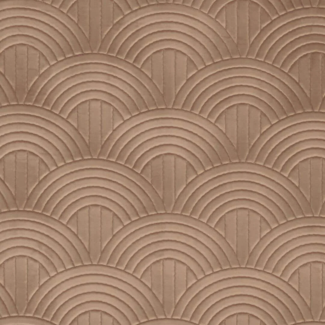 Tapeta tekstylna strukturalna z geometrycznym wzorem łuków VOLUTIS - BEIGE POUDRÉ pudrowy beż