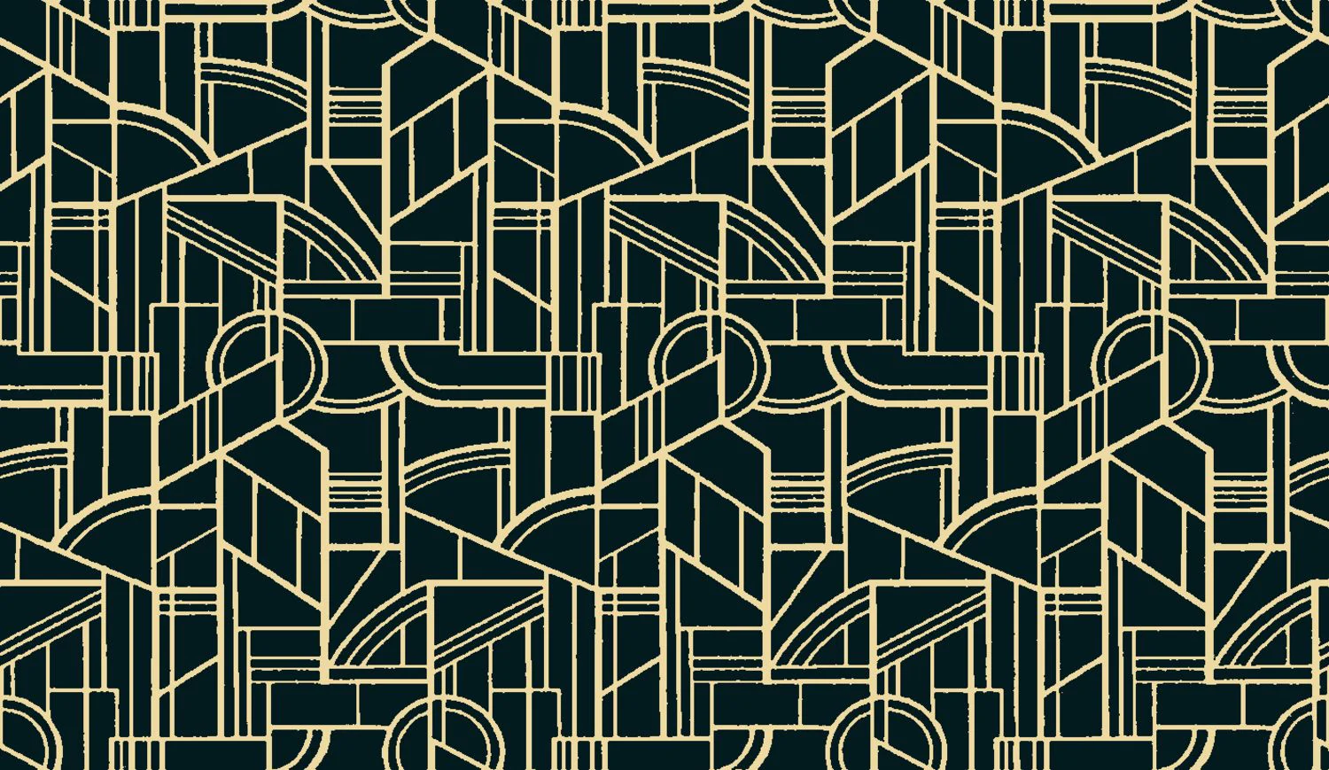 Tapeta tekstylna metaliczna z motywem geometrycznym art deco REIMS - NOIR DE LUNE czarny ze złotym - Image 5