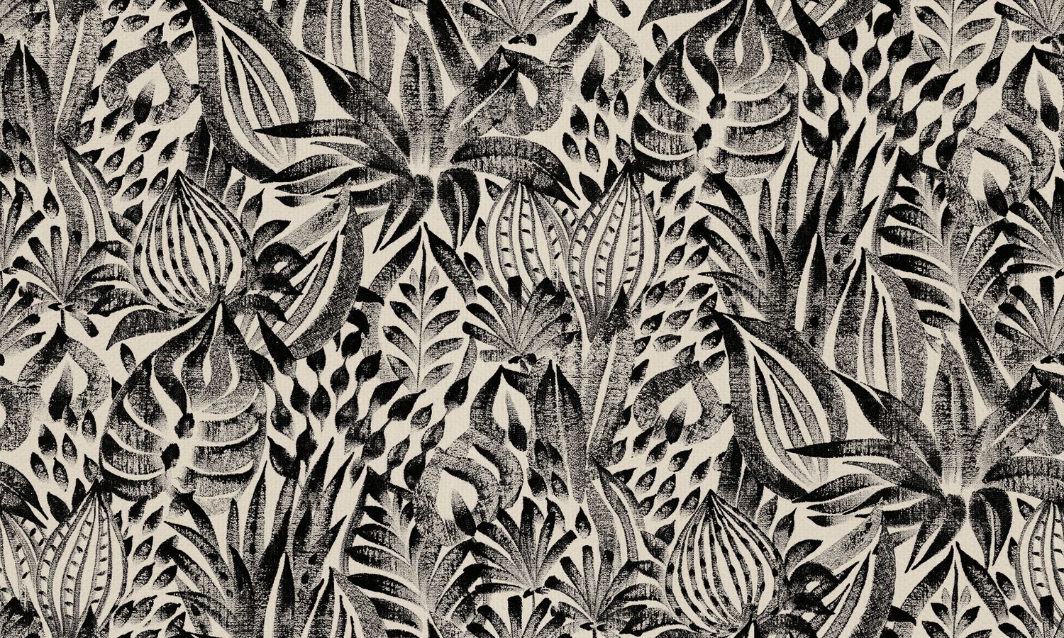 Tapeta tekstylna z roślinnym wzorem kwiatów i liści FOLIAGE - NOIR czarny - Image 4