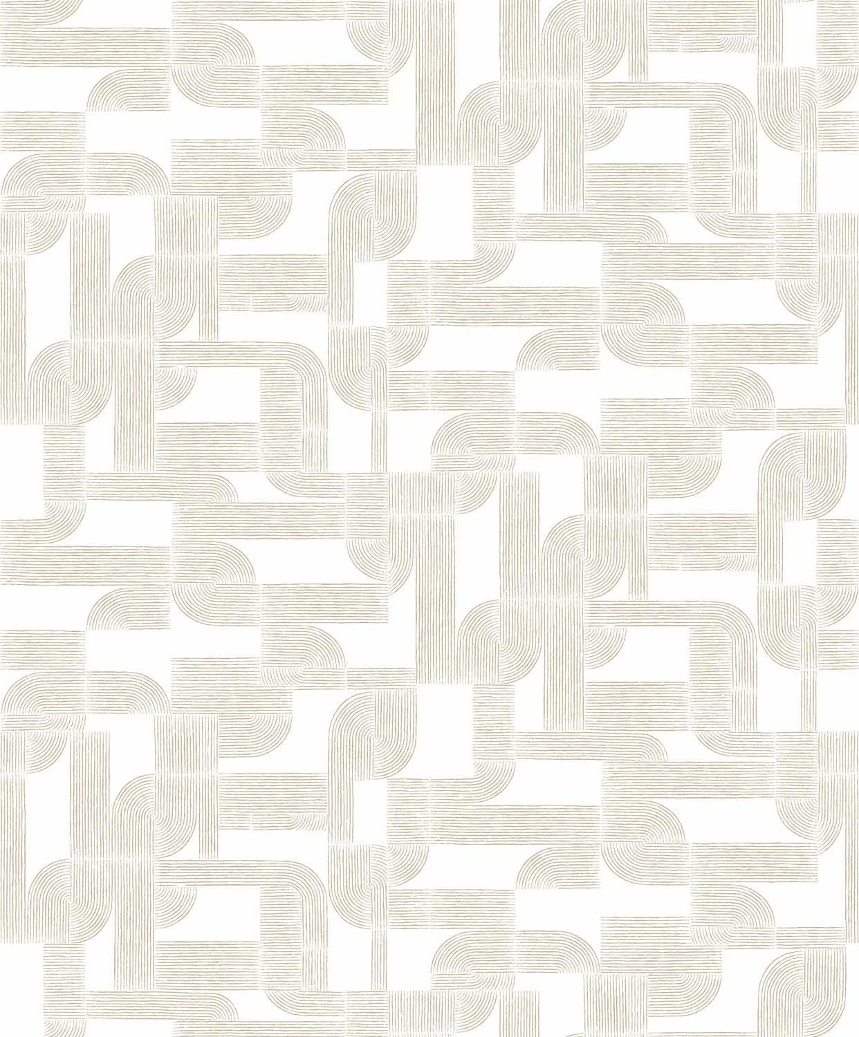 Tapeta z geometrycznym wzorem HECTOR - BLANC/DORE biały ze złotym - Image 3