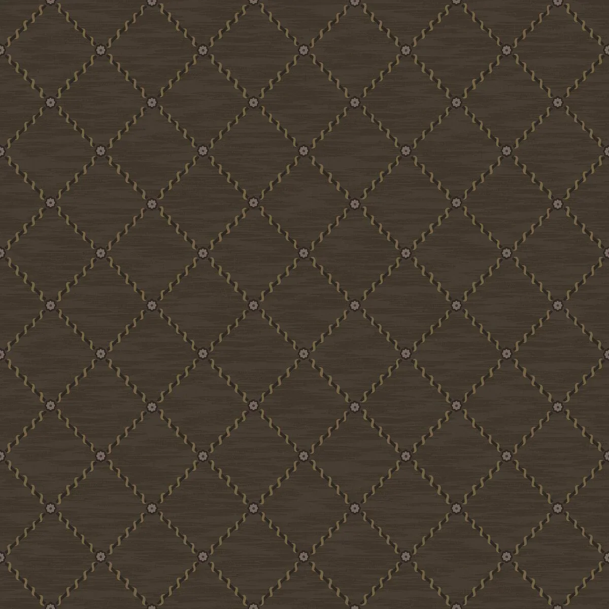 Tapeta z motywem geometrycznym GOLDEN TRELLIS brązowy ze złotym