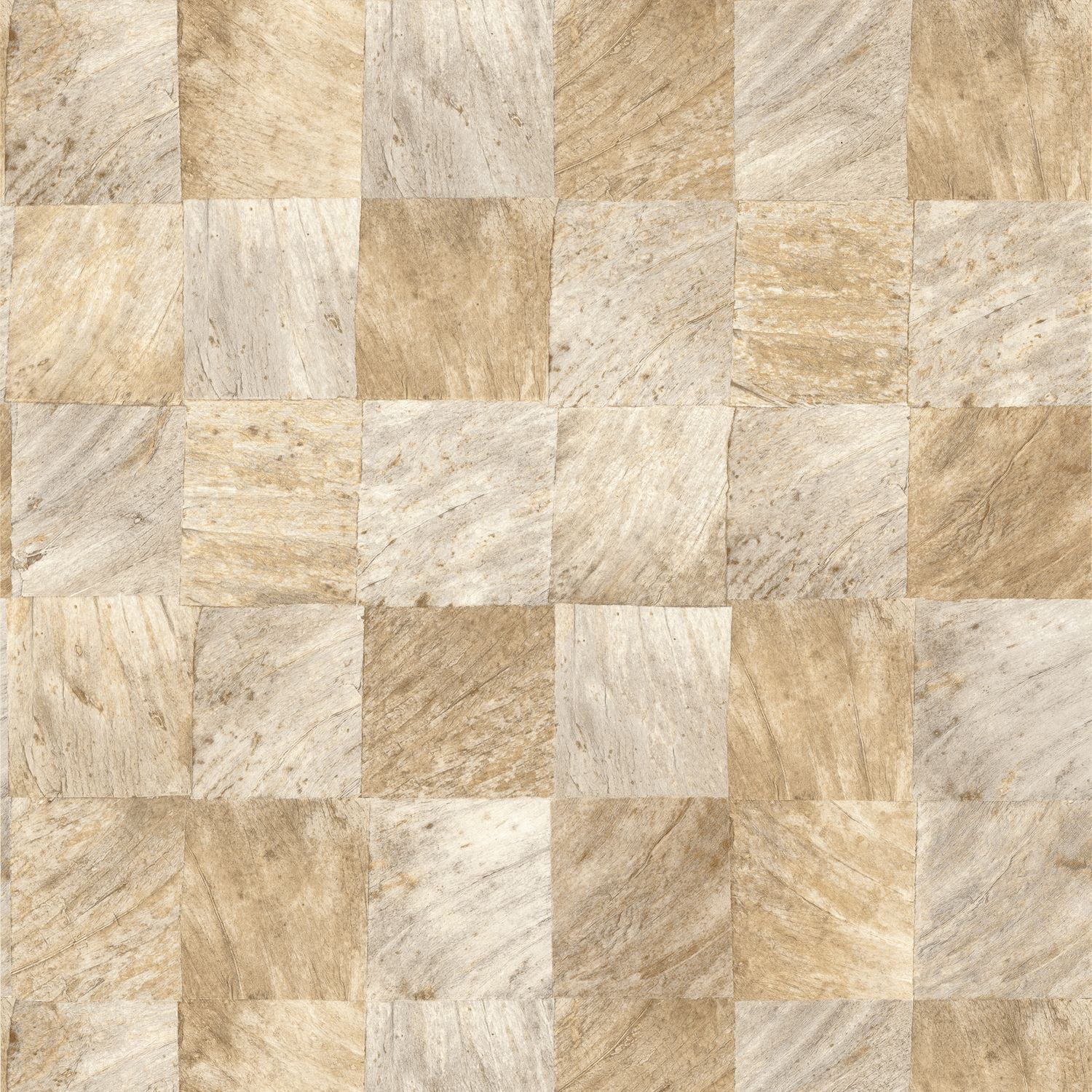 Tapeta strukturalna z motywem geometrycznym imitująca drewno ABALE - SABLE beżowy
