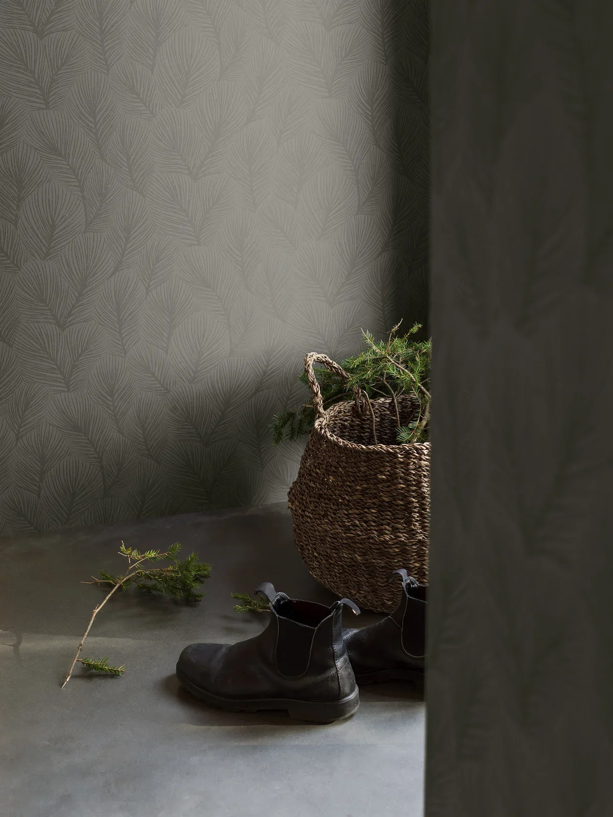 Tapeta z motywem roślinnym w sosny PINE TREE ciemny zielony - Image 3