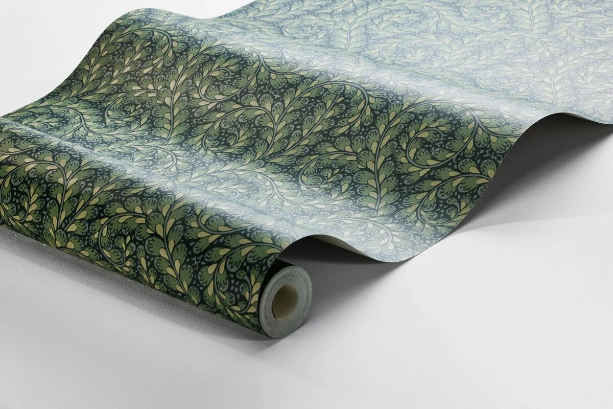 Tapeta z motywem roślinnym liści WILD FERNS zielony - Image 3