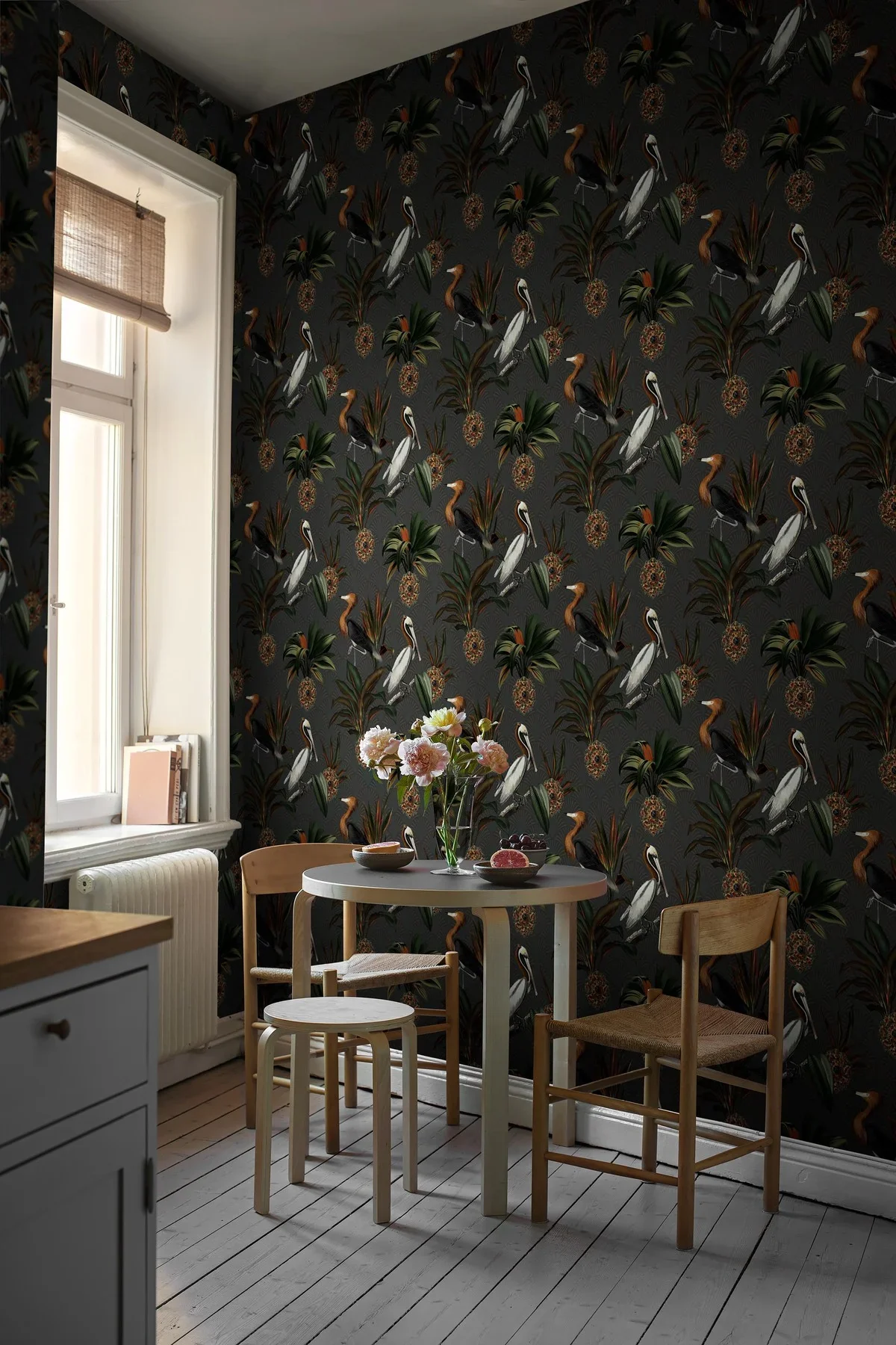 Tapeta z motywem zwierzęcym ptaków SAPPHIRE BIRDS ciemnozielony - Image 3