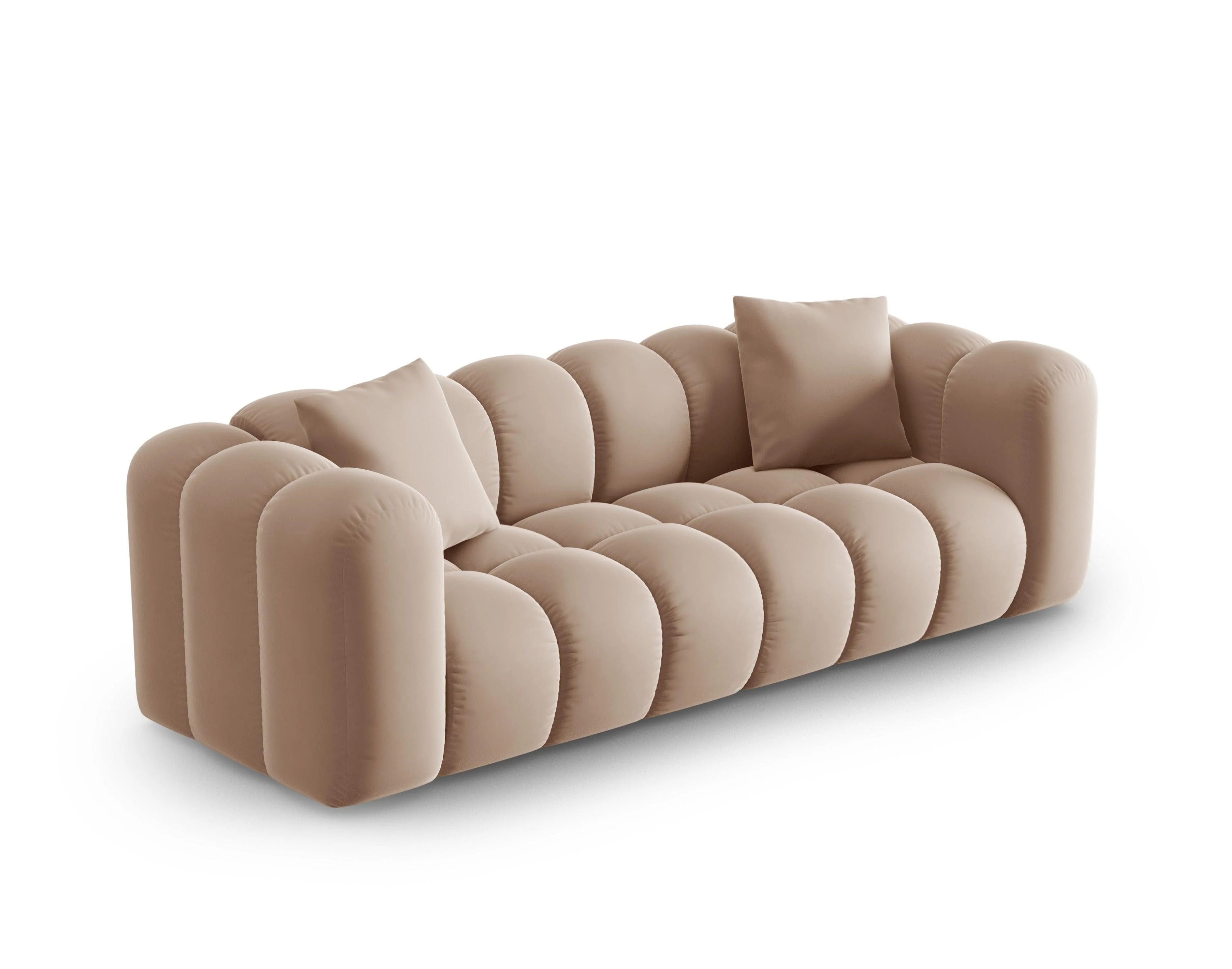 Sofa aksamitna 3-osobowa HALLEY beżowy