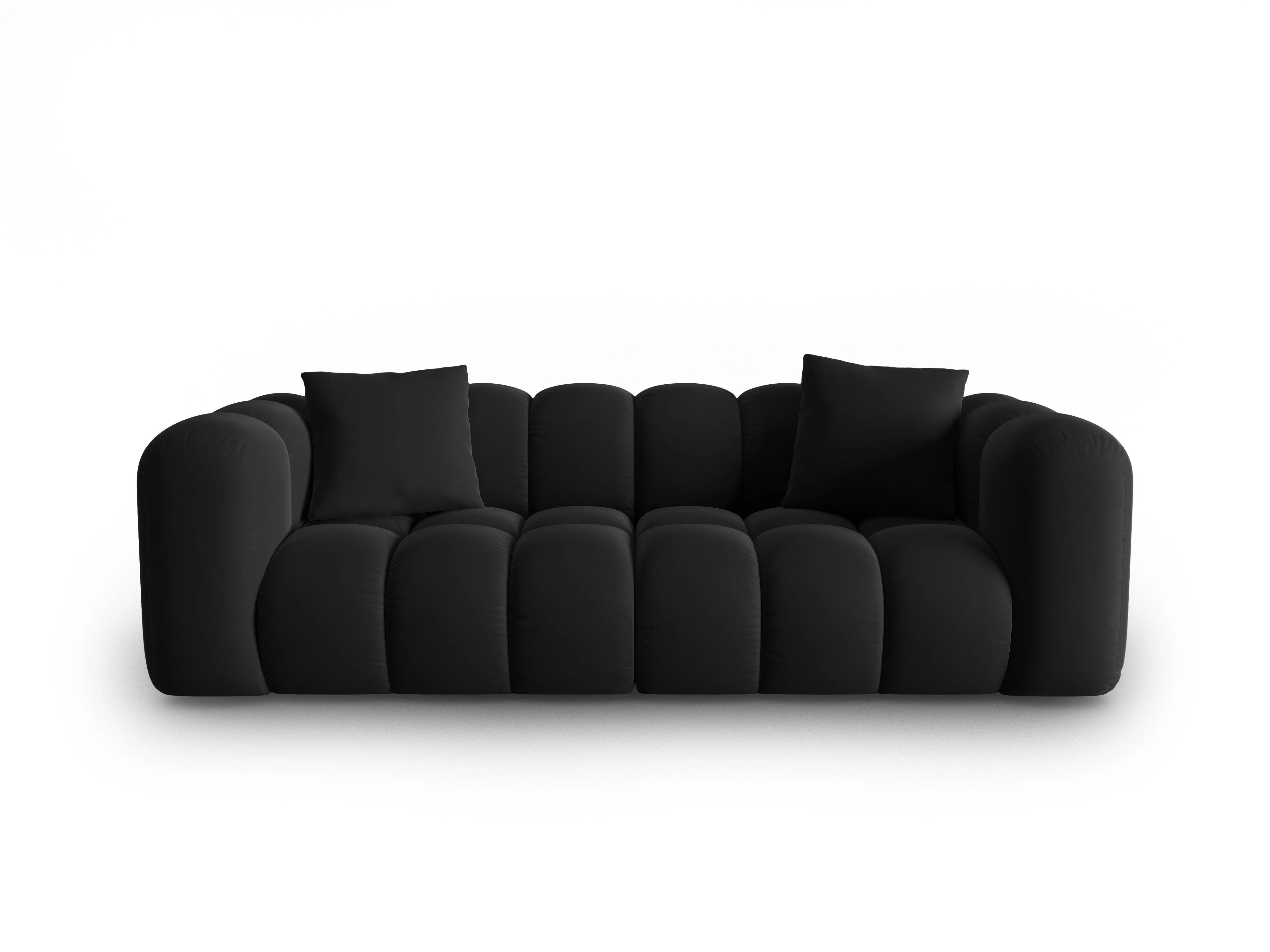 Sofa aksamitna 3-osobowa HALLEY czarny - Image 3