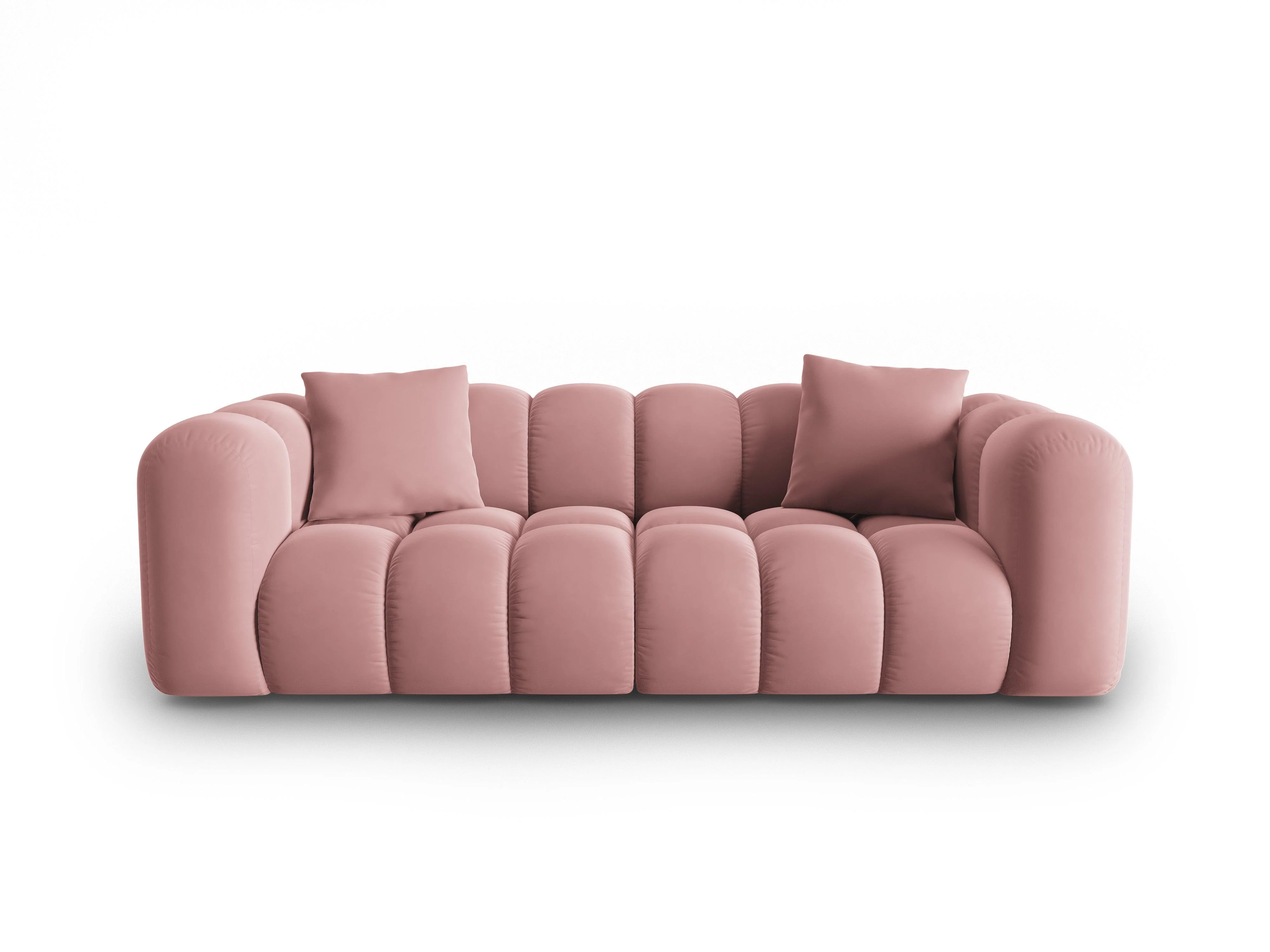 Sofa aksamitna 3-osobowa HALLEY różowy - Image 3