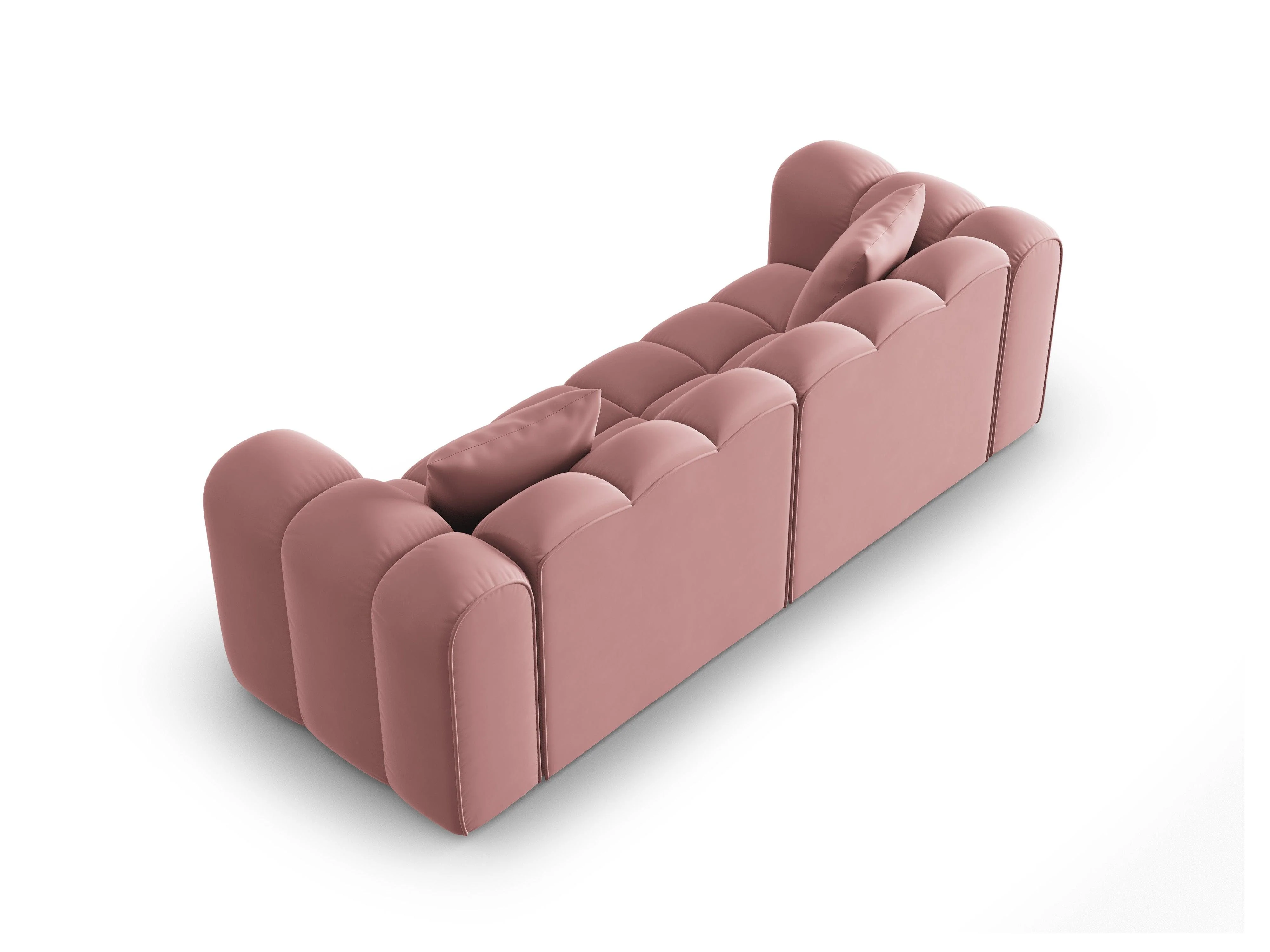 Sofa aksamitna 3-osobowa HALLEY różowy - Image 4