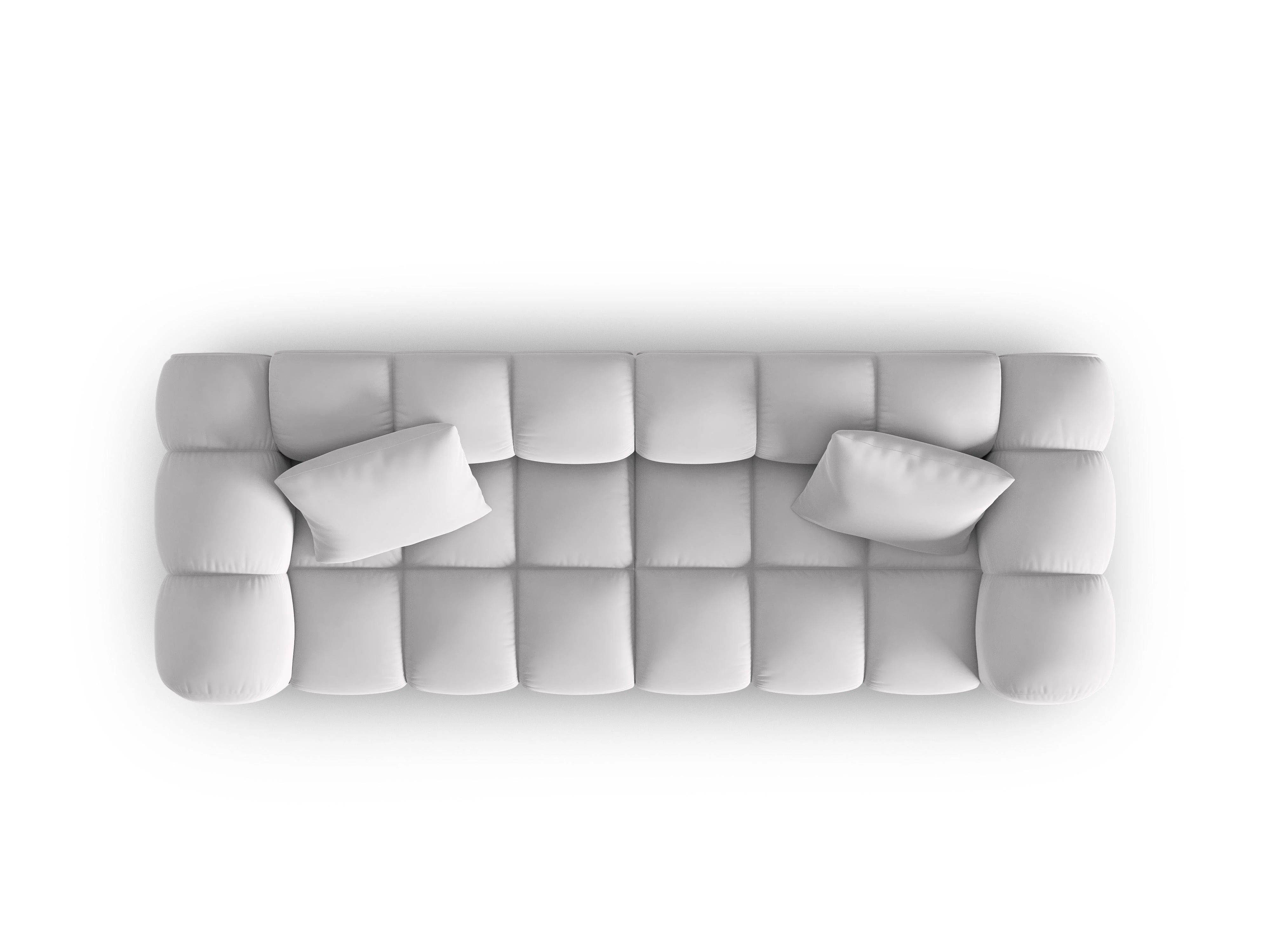 Sofa aksamitna 3-osobowa HALLEY srebrny - Image 6
