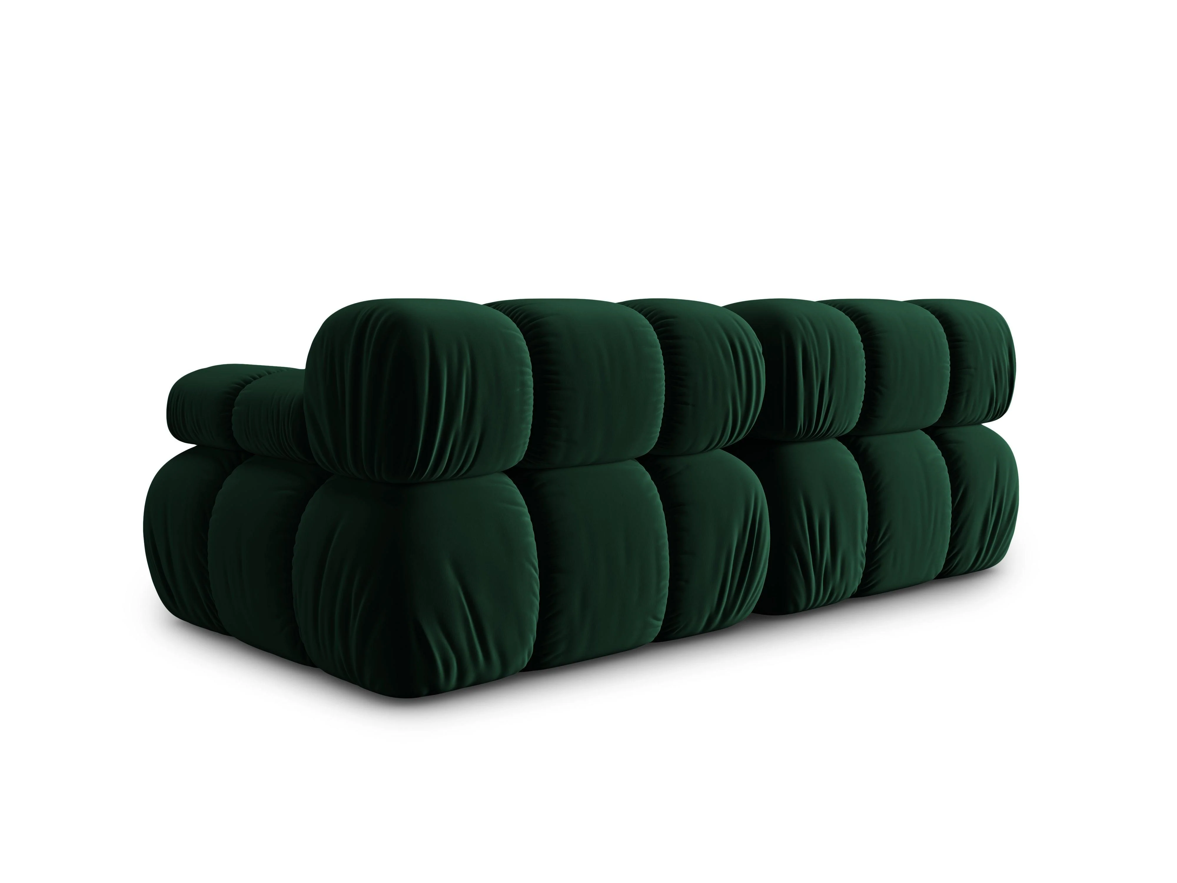 Sofa aksamitna 2-osobowa TROPEA butelkowa zieleń - Image 5