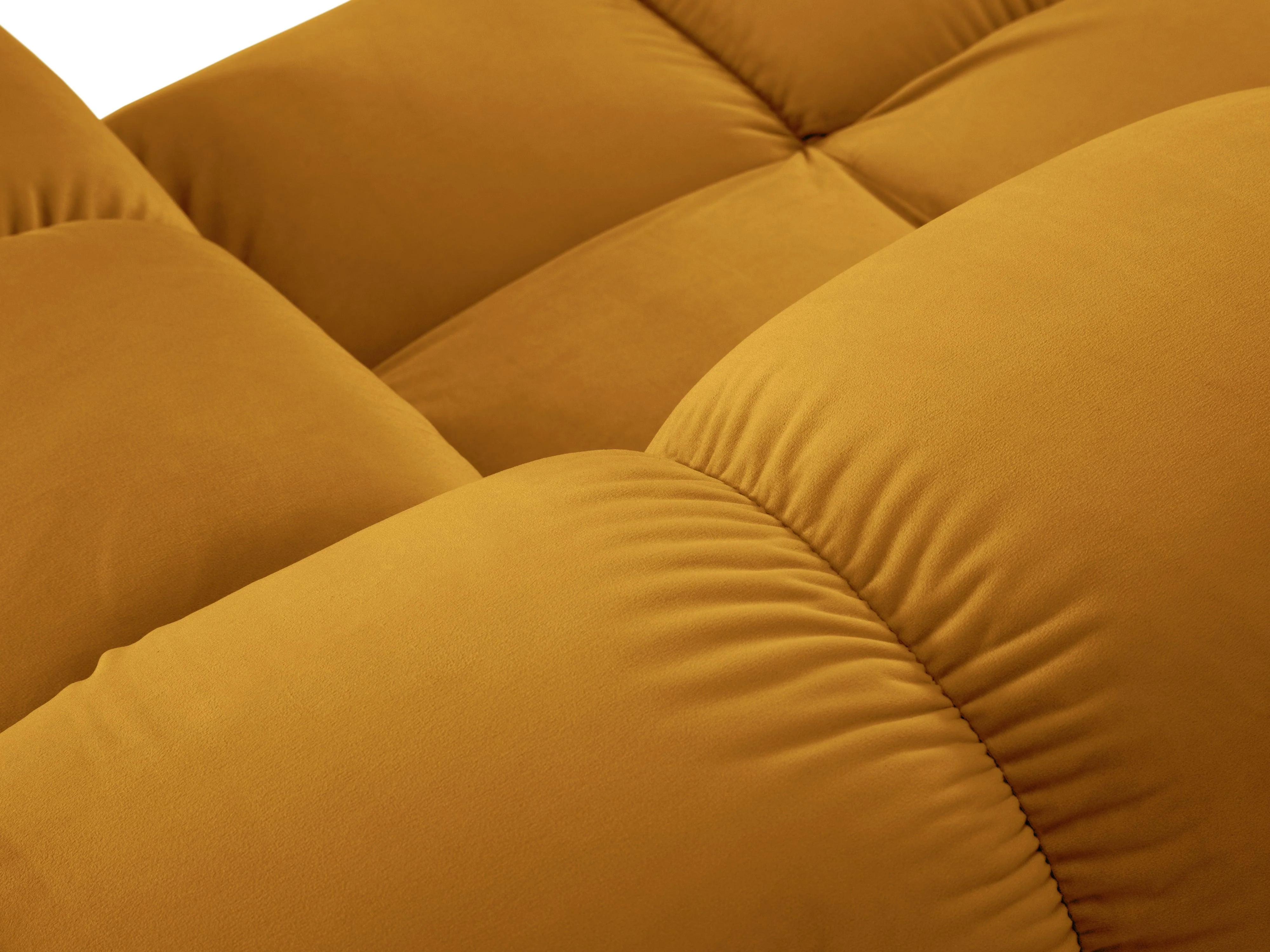 Sofa aksamitna 2-osobowa TROPEA musztardowy - Image 6