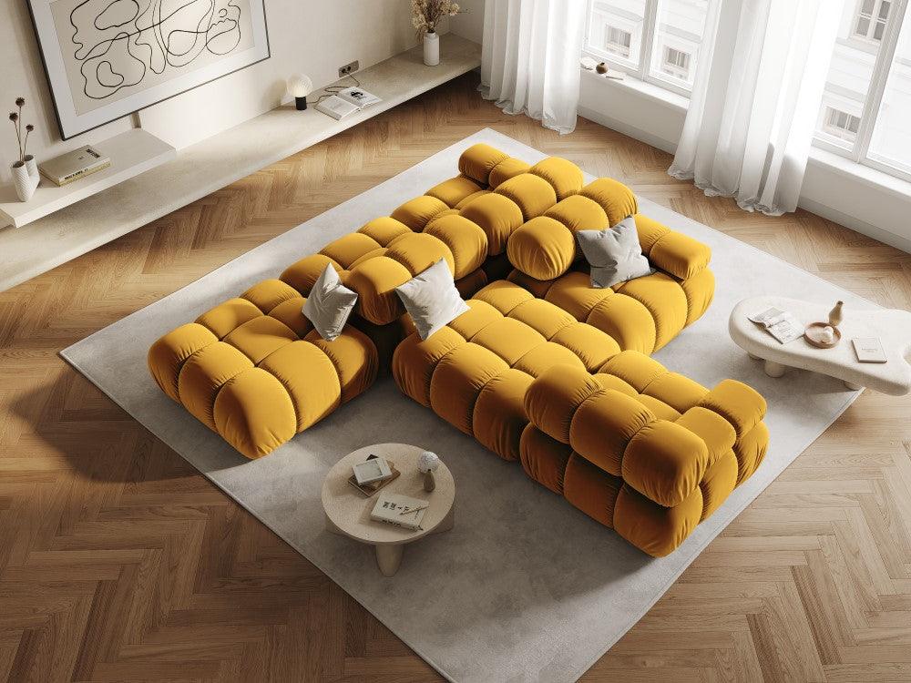 Sofa aksamitna 2-osobowa TROPEA musztardowy - Image 9