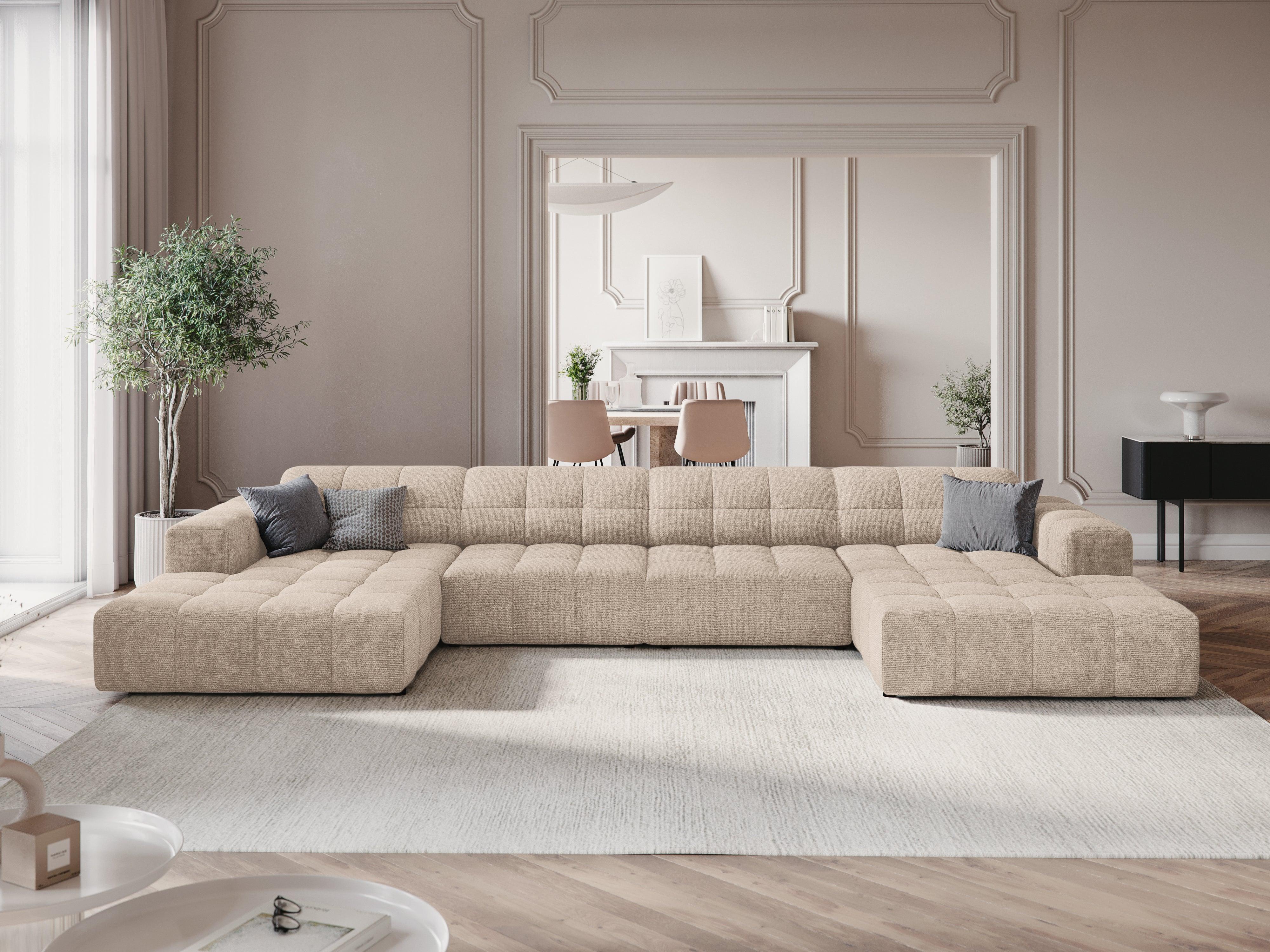 Sofa panoramiczna 6-osobowa CHICAGO beżowy szenil - Image 7