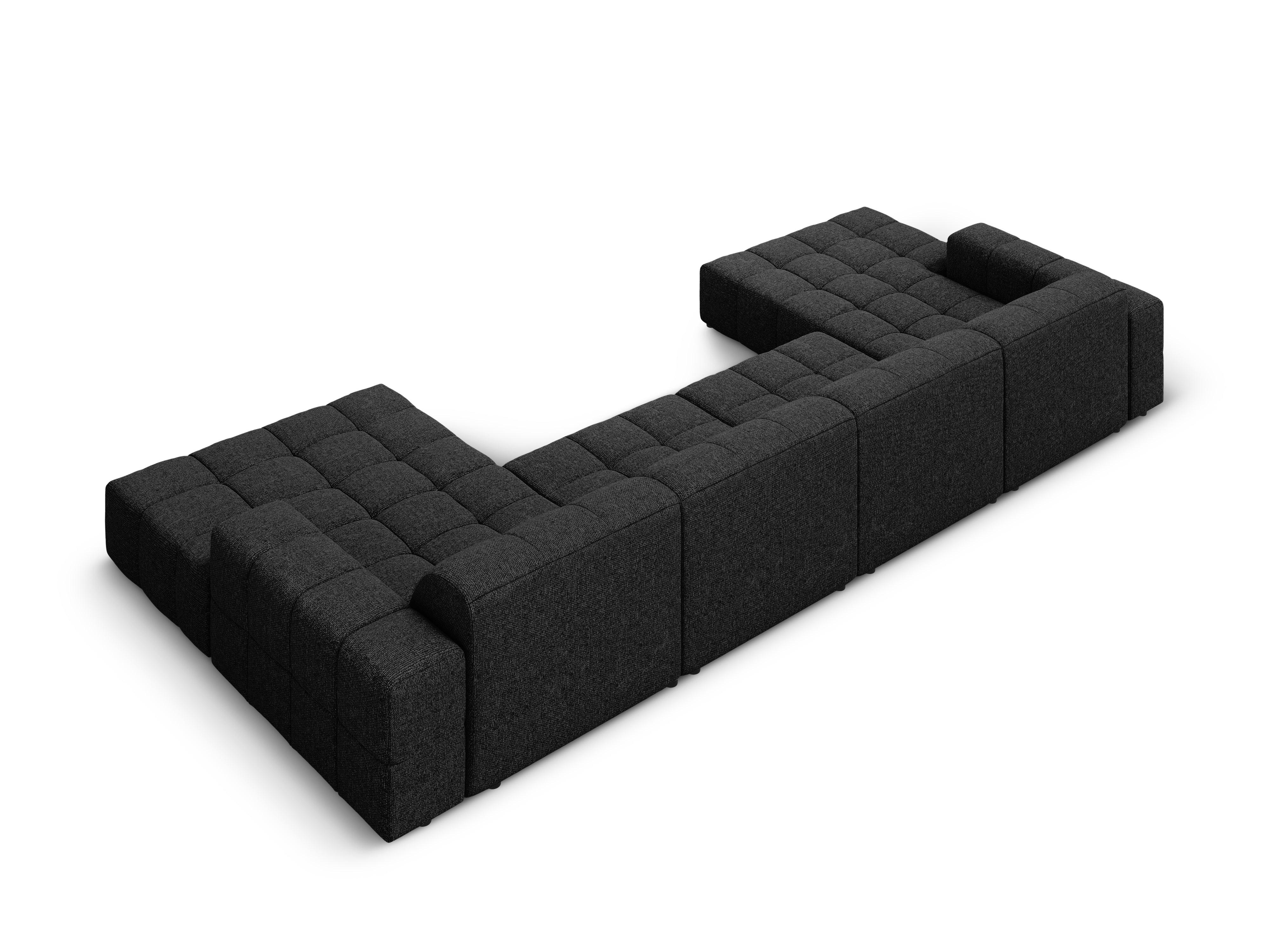 Sofa panoramiczna 6-osobowa CHICAGO czarny szenil - Image 4