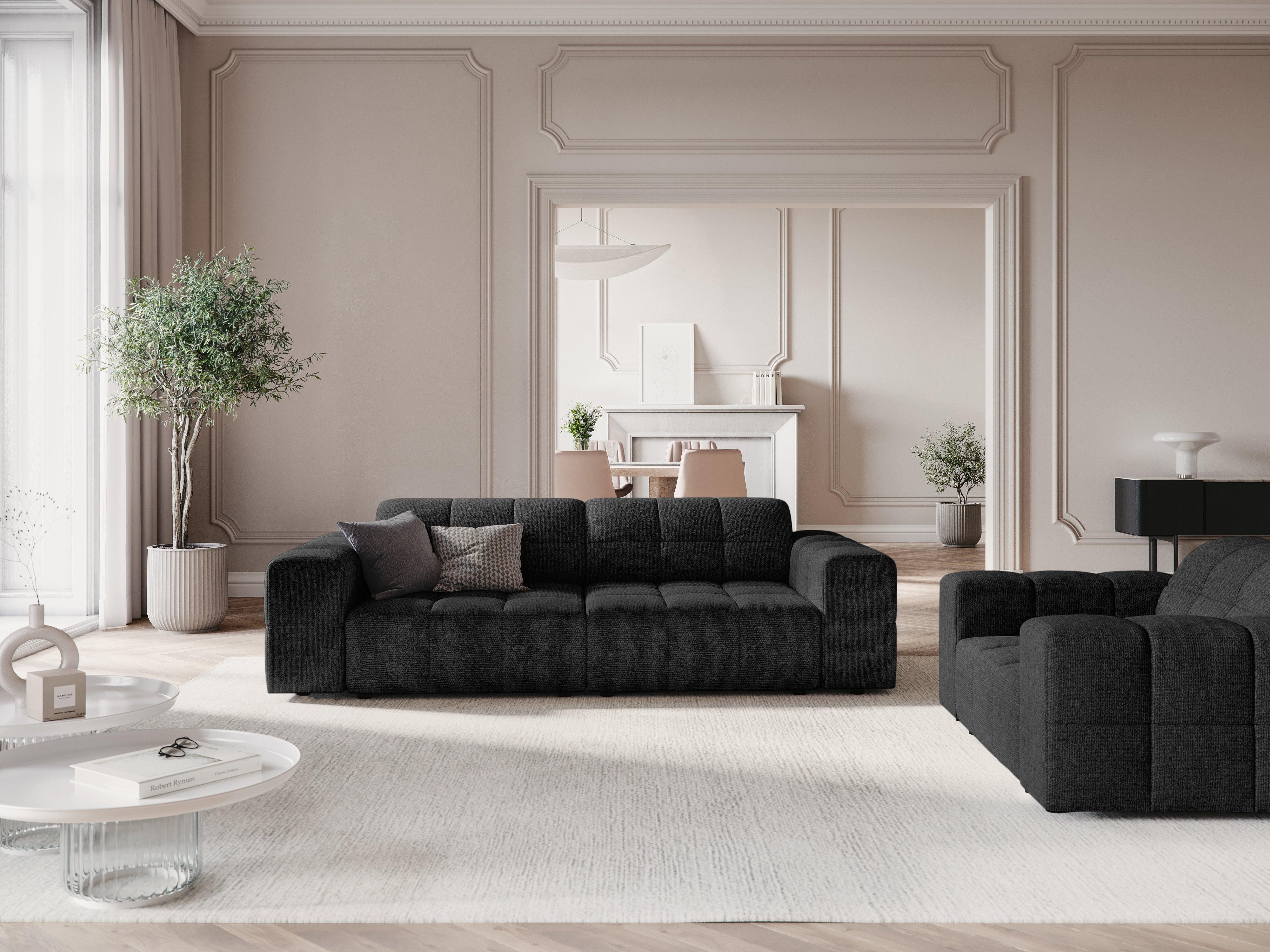 Sofa 3-osobowa CHICAGO czarny szenil - Image 2