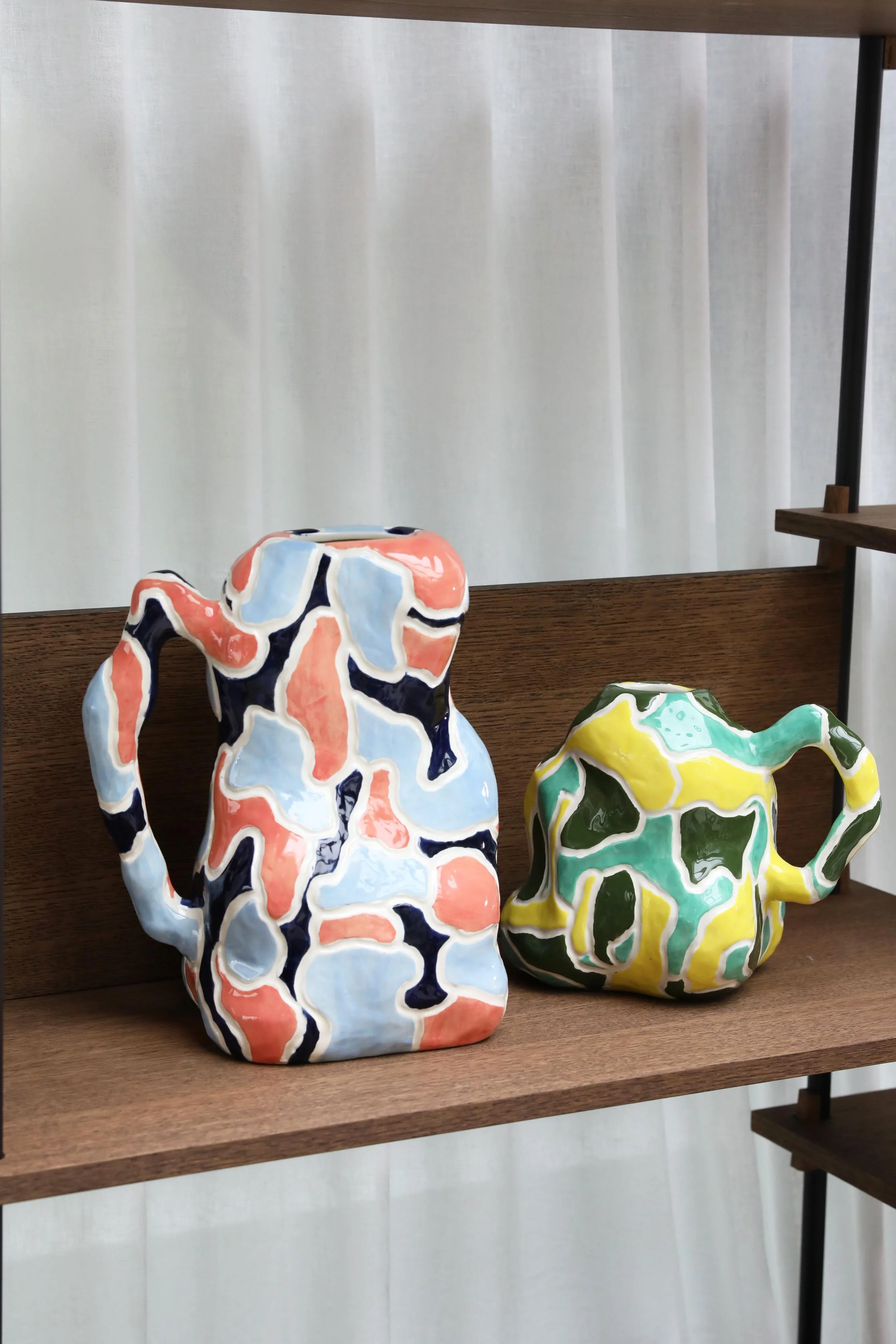 Wazon JUG-A-VASE zielony z żółtym i białym - Image 3