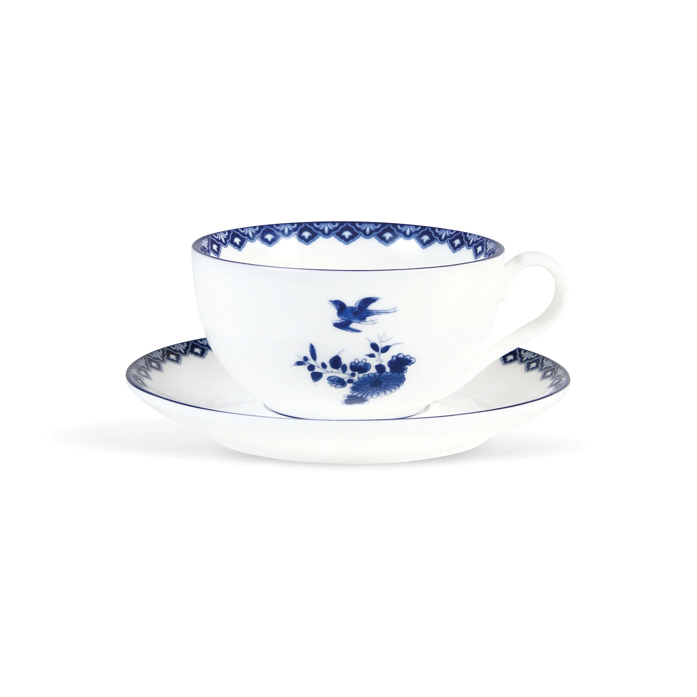 Zestaw filiżanek ze spodkiem DELFTWARE biały z niebieskim - Image 8
