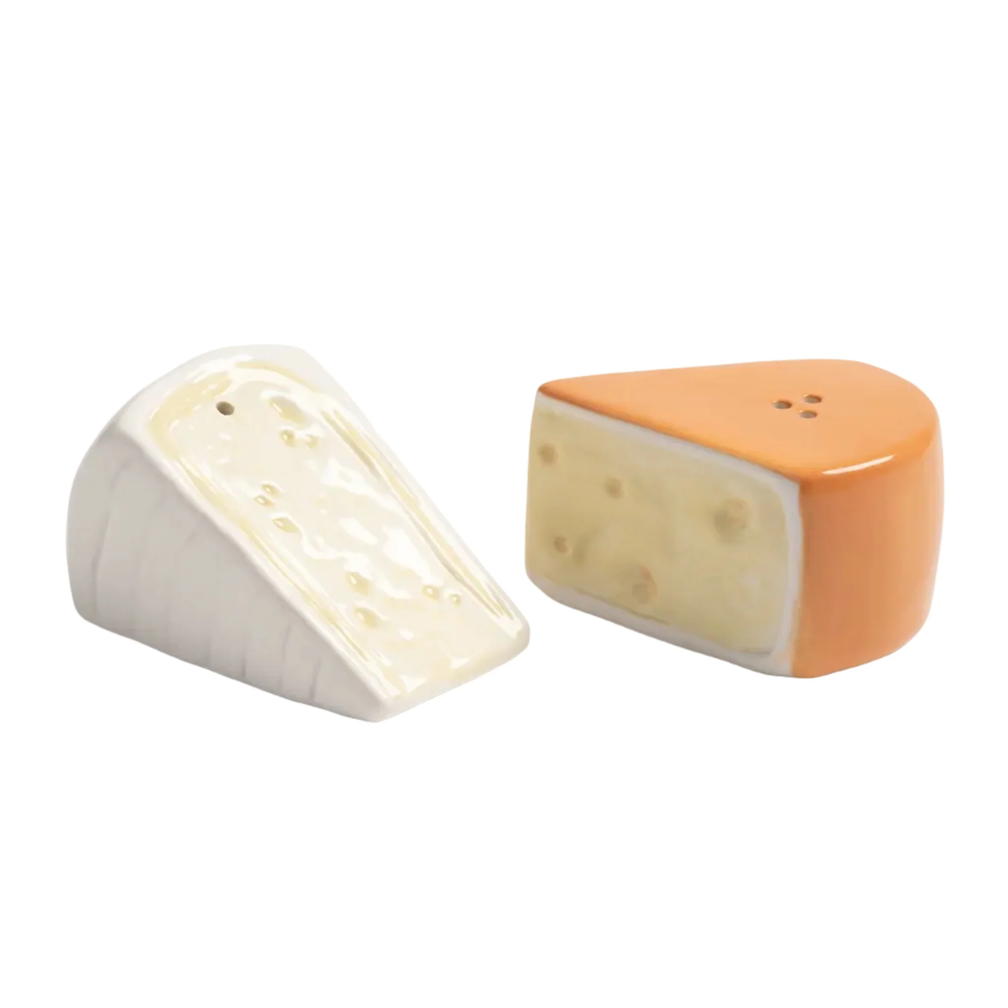 Solniczka i pieprzniczka CHEESE biały z pomarańczowym