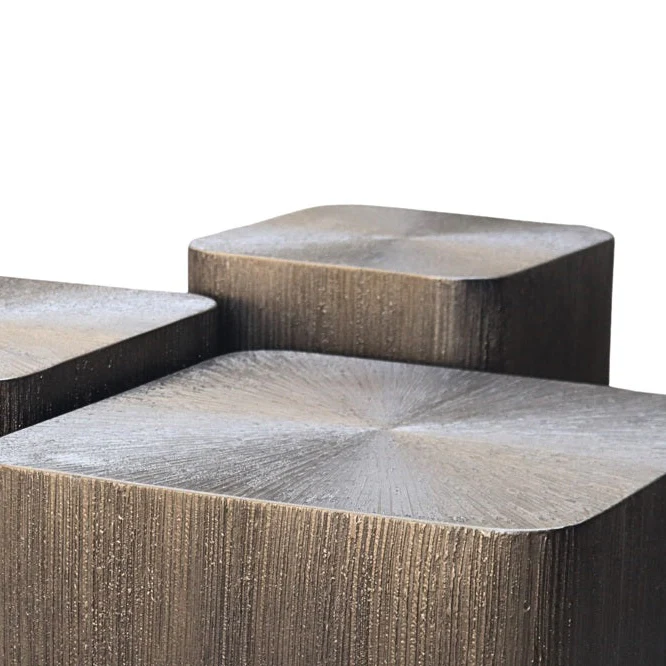 Zestaw stolików kawowych CUBES brązowe złoto - Image 2